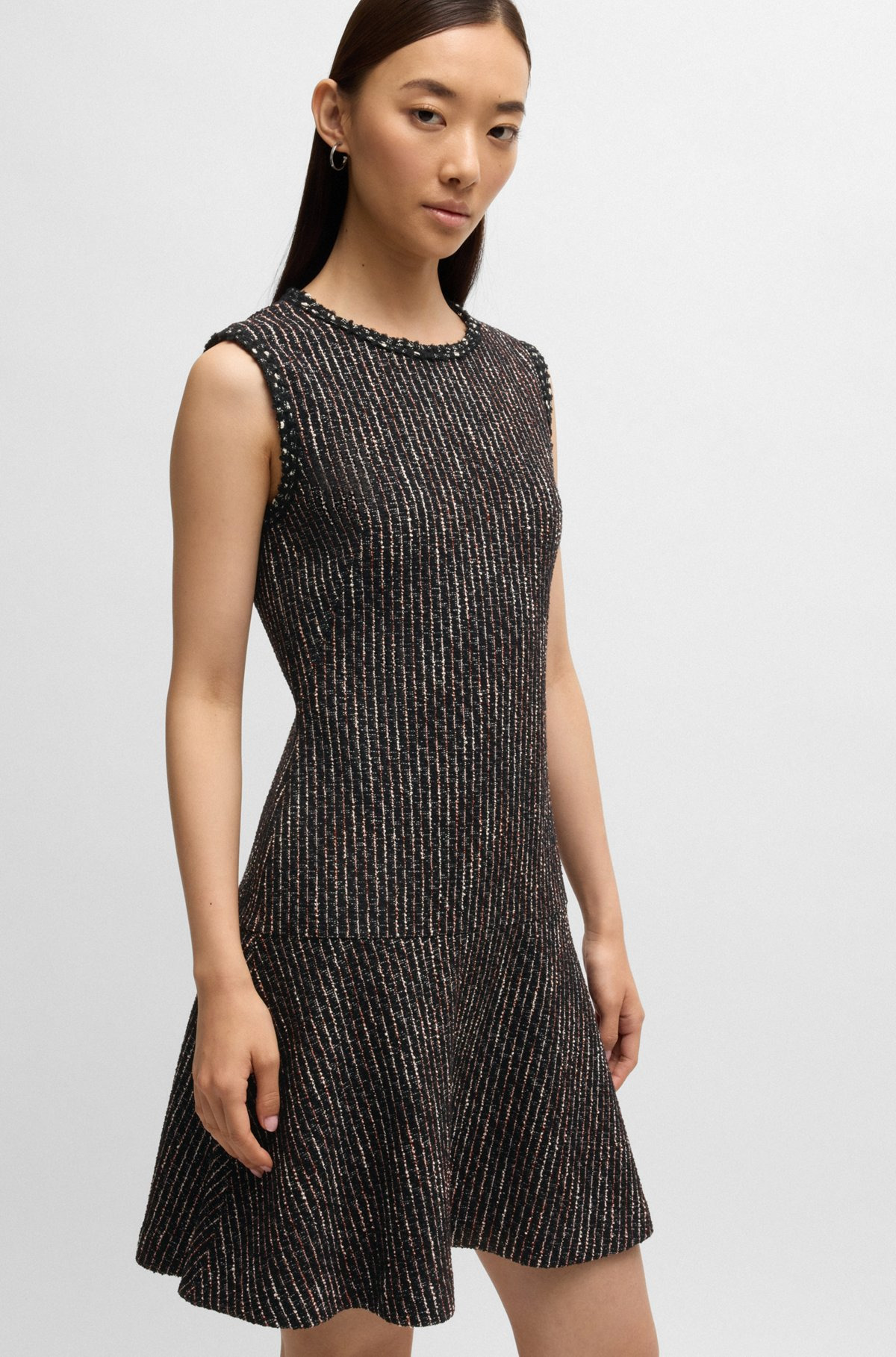 TAPE-TRIM DRESS IN JERSEY BOUCLÉ - 6