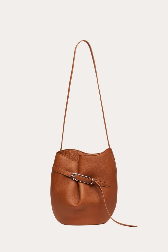 BELTED BUCKET BAG SADDLE BROWN - 1