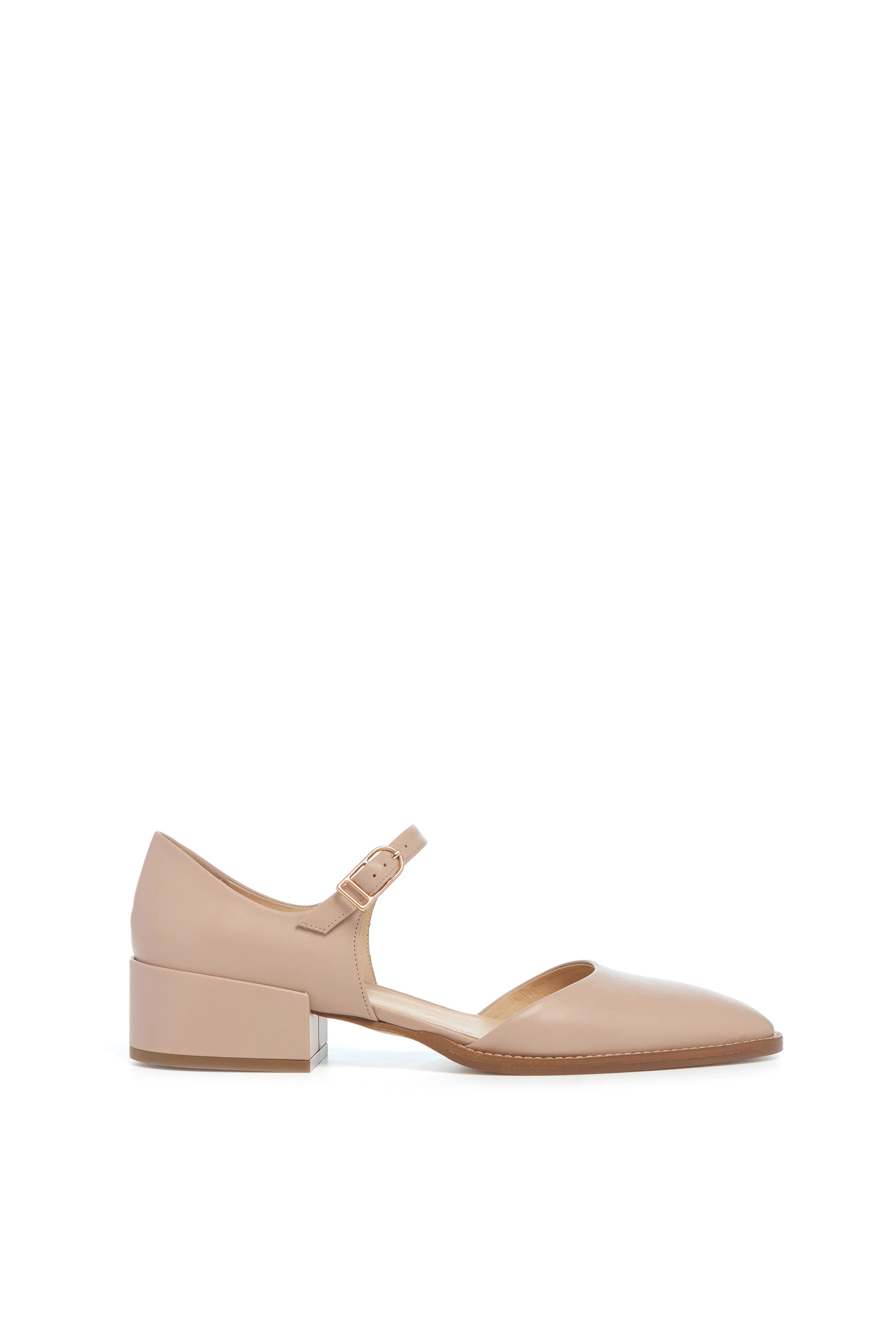 Riley Sandal in Nude Leather - 1
