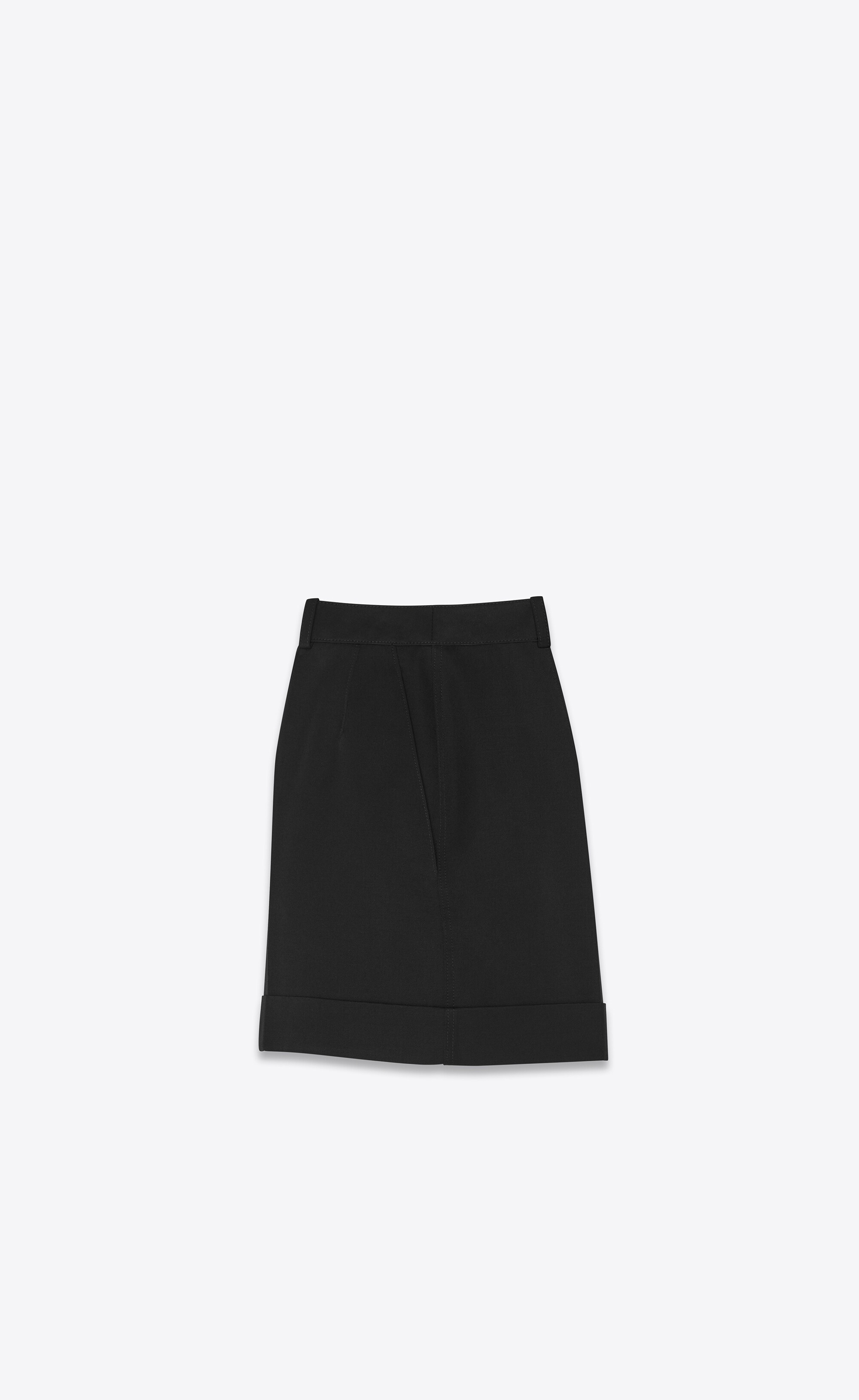 pleated shorts in wool twill - 6
