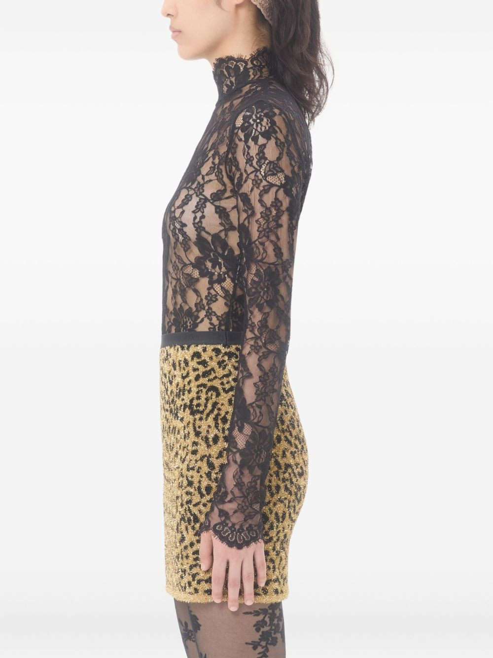 high-neck lace bodysuit - 4