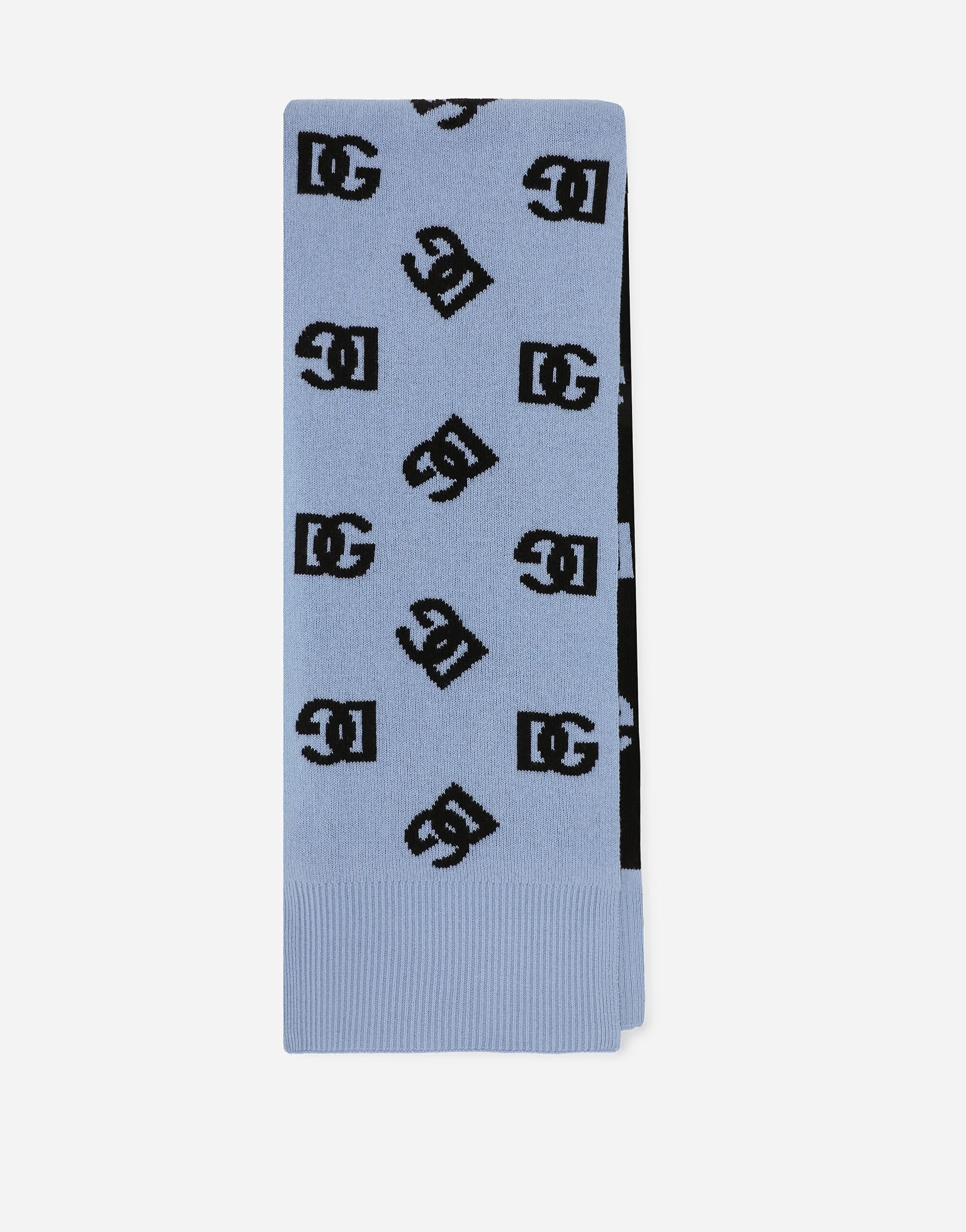 Wool scarf with jacquard DG logo - 1