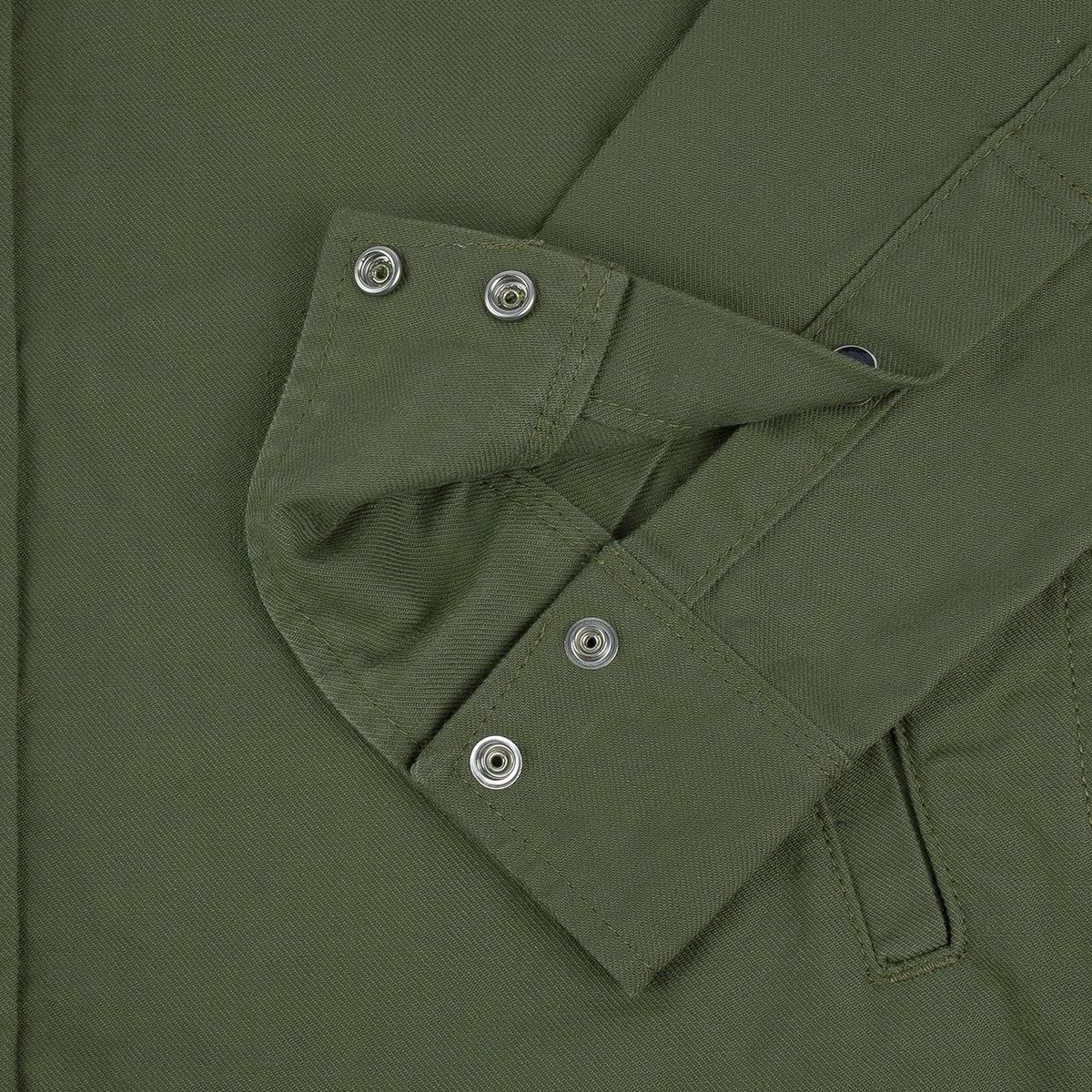 IHSH-381-OLV 9oz Military Serge CPO Shirt  - Olive - 11