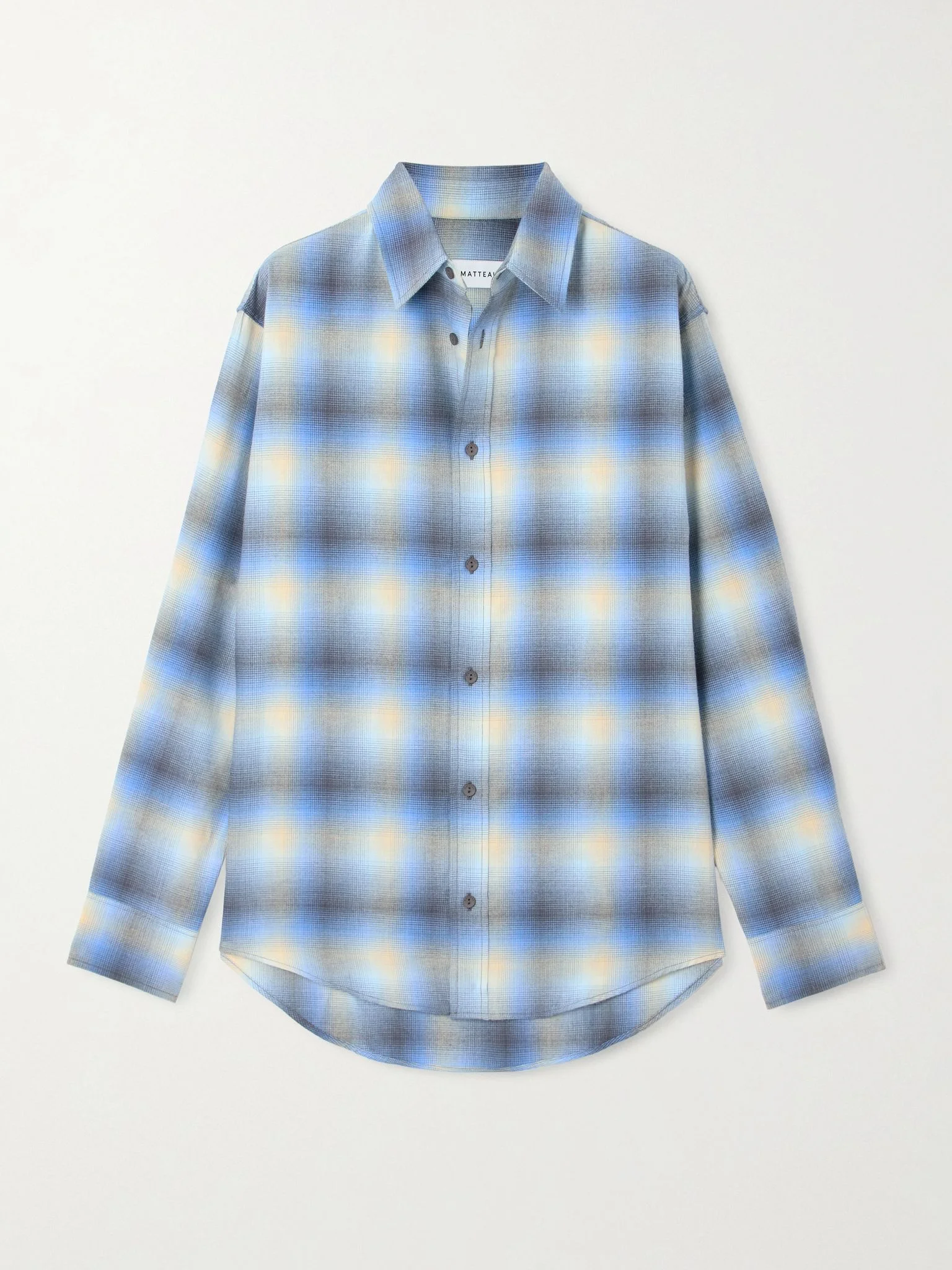 Checked cotton-flannel shirt Blue - 1