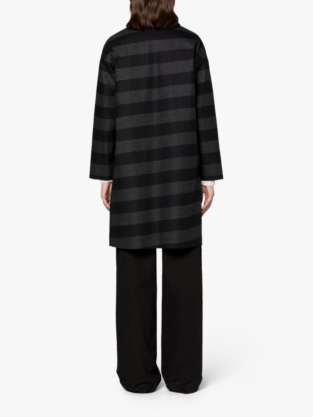 GRANISH WHITE & BLACK BONDED COTTON HOODED COAT - 4