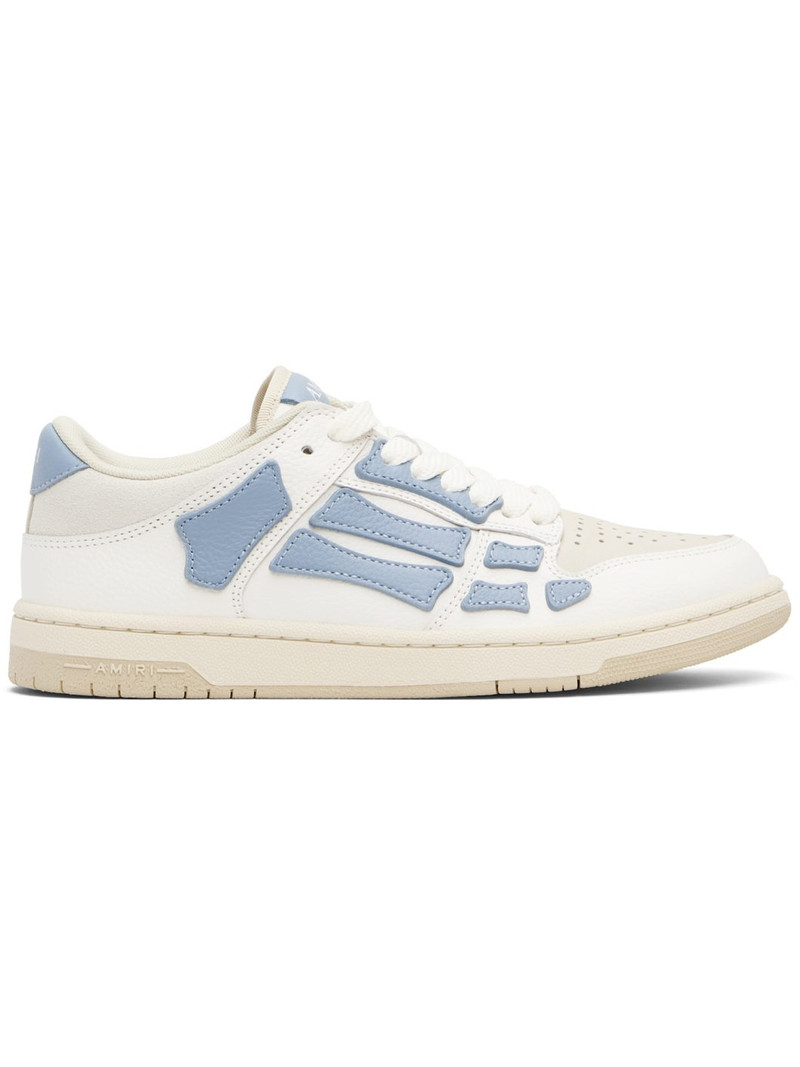 White & Blue Skel Top Low Sneakers 1