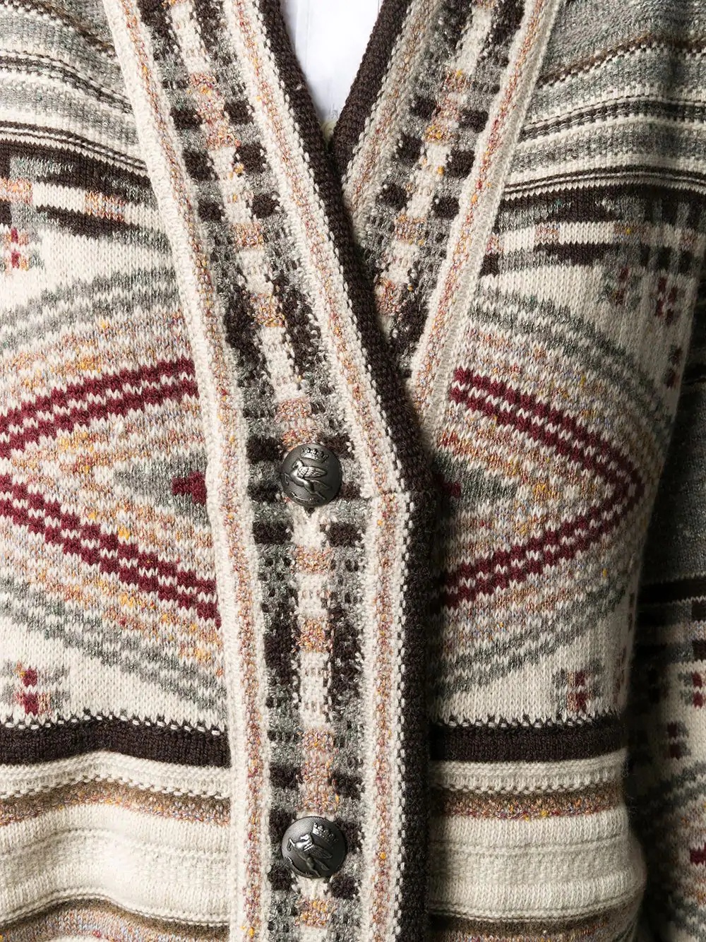 geometric pattern cardigan - 5