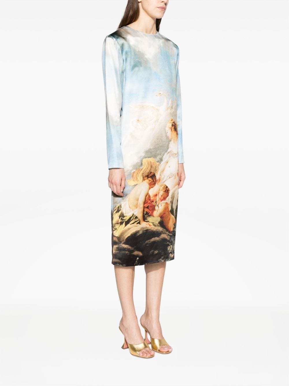 graphic-print mid-length dress - 3