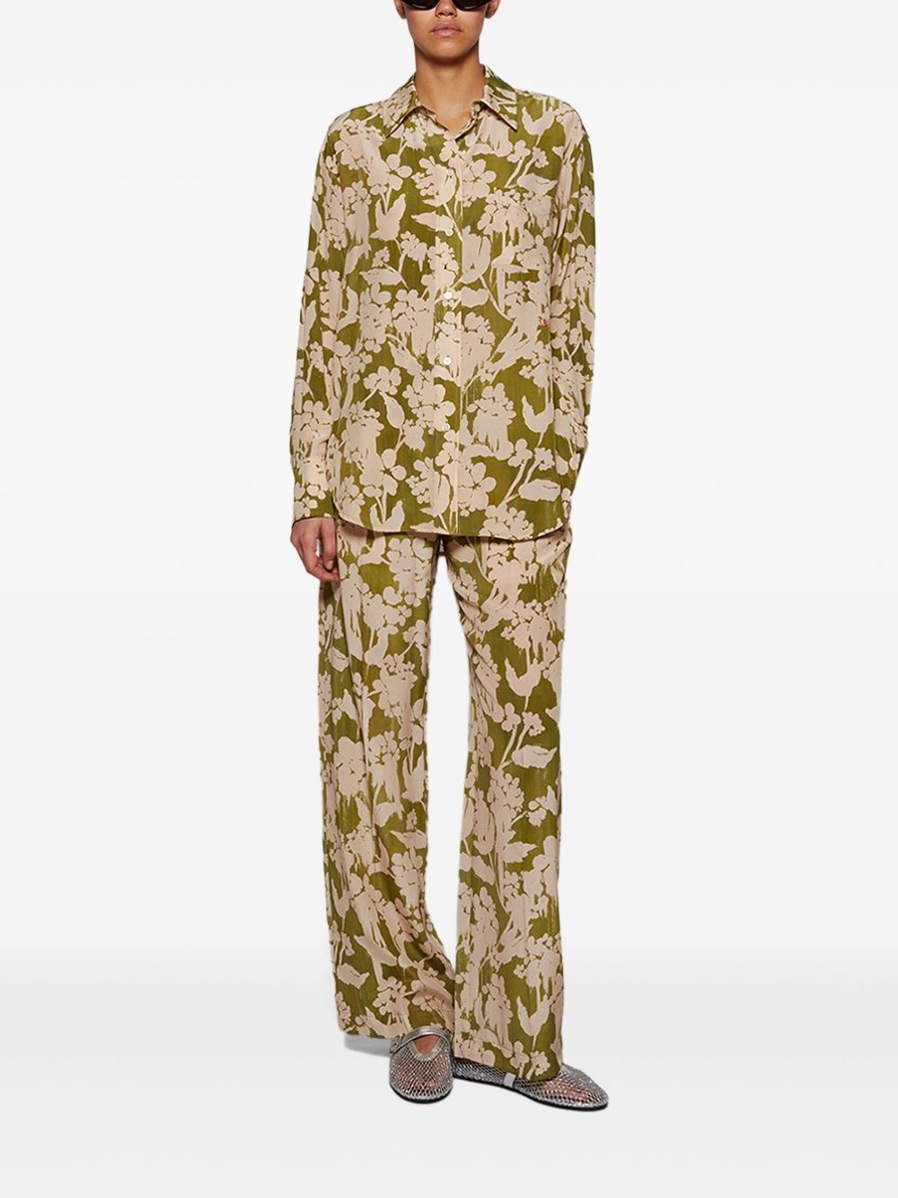 floral-print trousers - 2