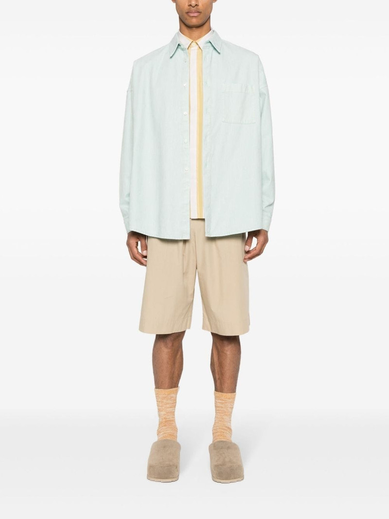 Marni flocked-finish denim shirt outlook