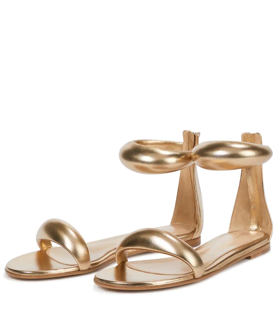 Bijoux metallic leather sandals - 5