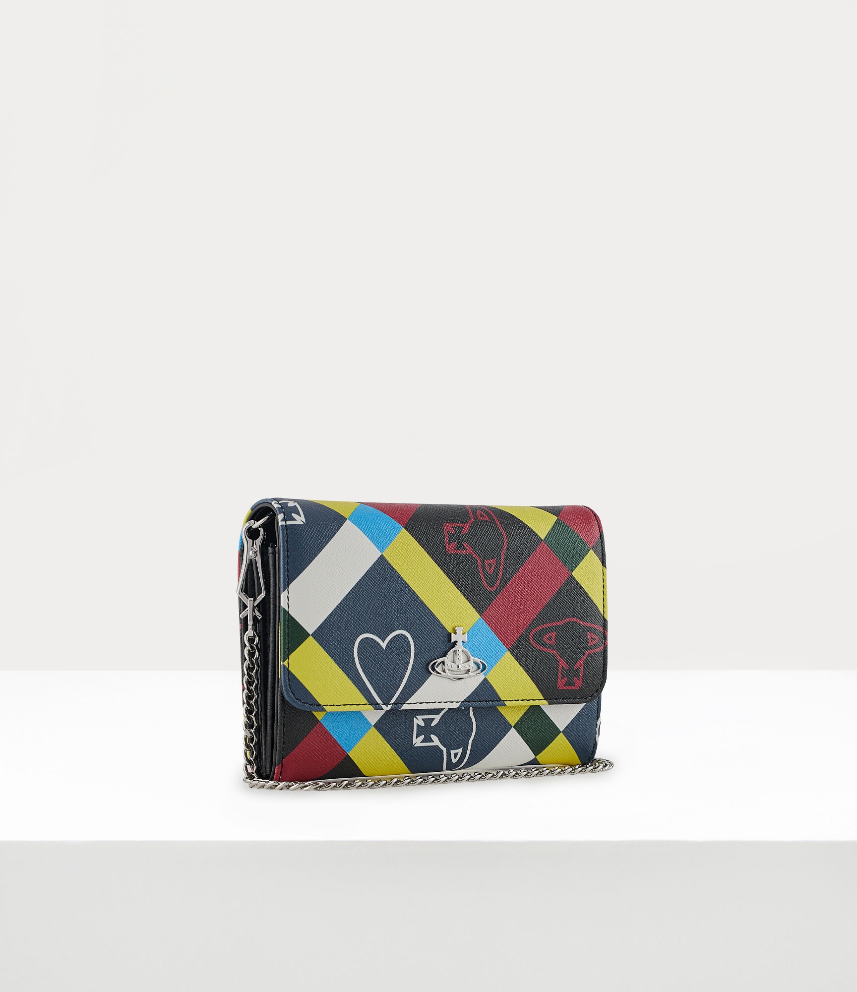ORB AND HEART CHECK CROSSBODY WALLET - 2