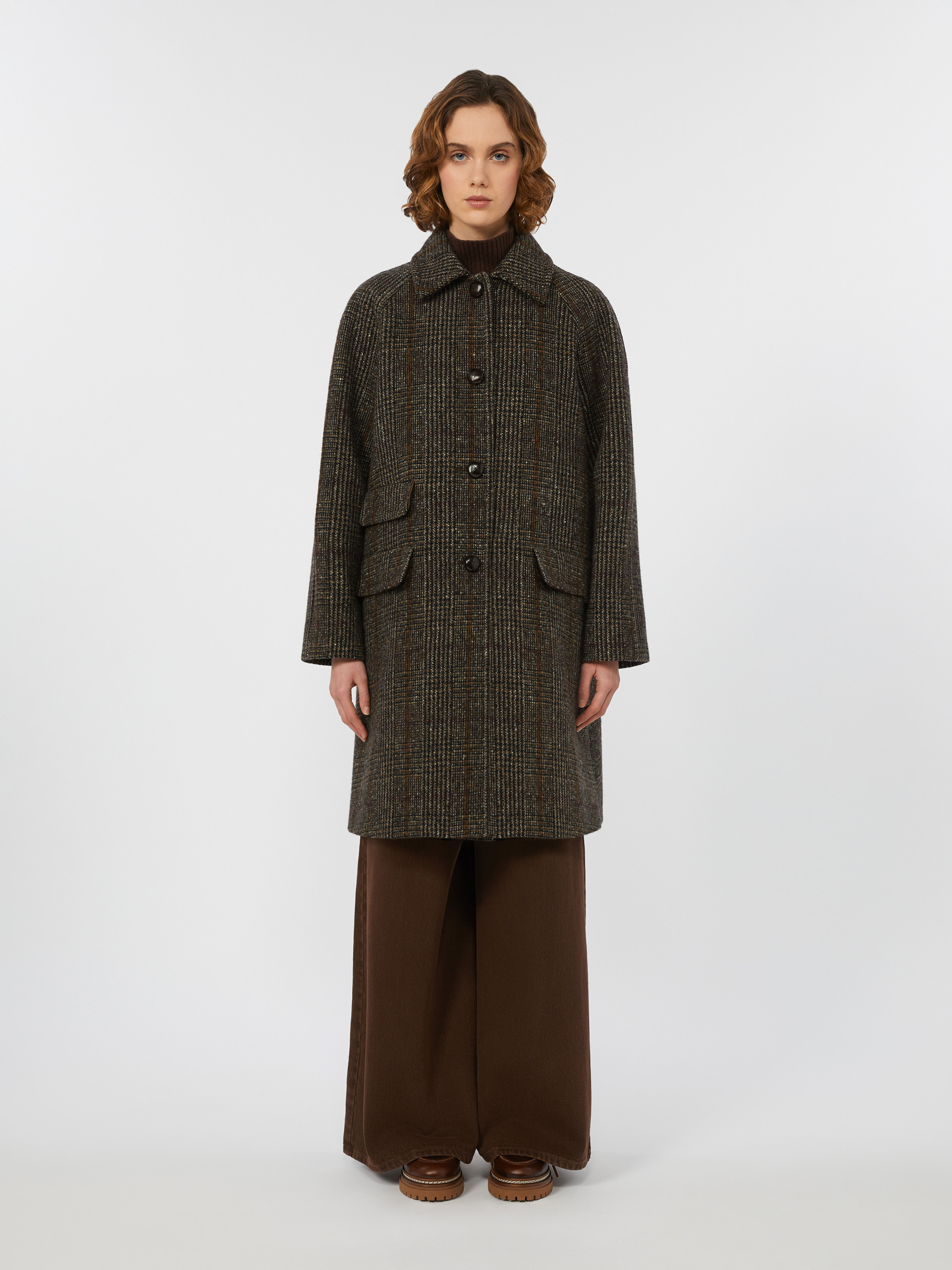 PITONE Prince of Wales wool midi coat - 3