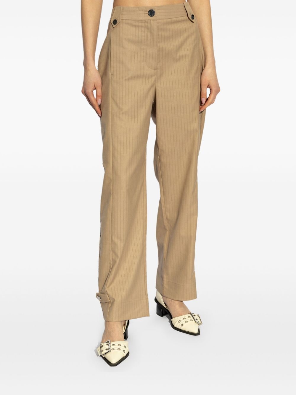 striped-jacquard trousers - 3