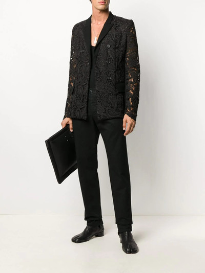 Ann Demeulemeester lace single-breasted blazer outlook