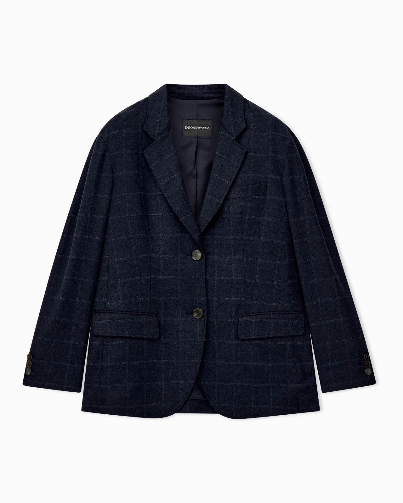 SINGLE-BREASTED BLAZER IN CHECK STRETCH VIRGIN WOOL - 1