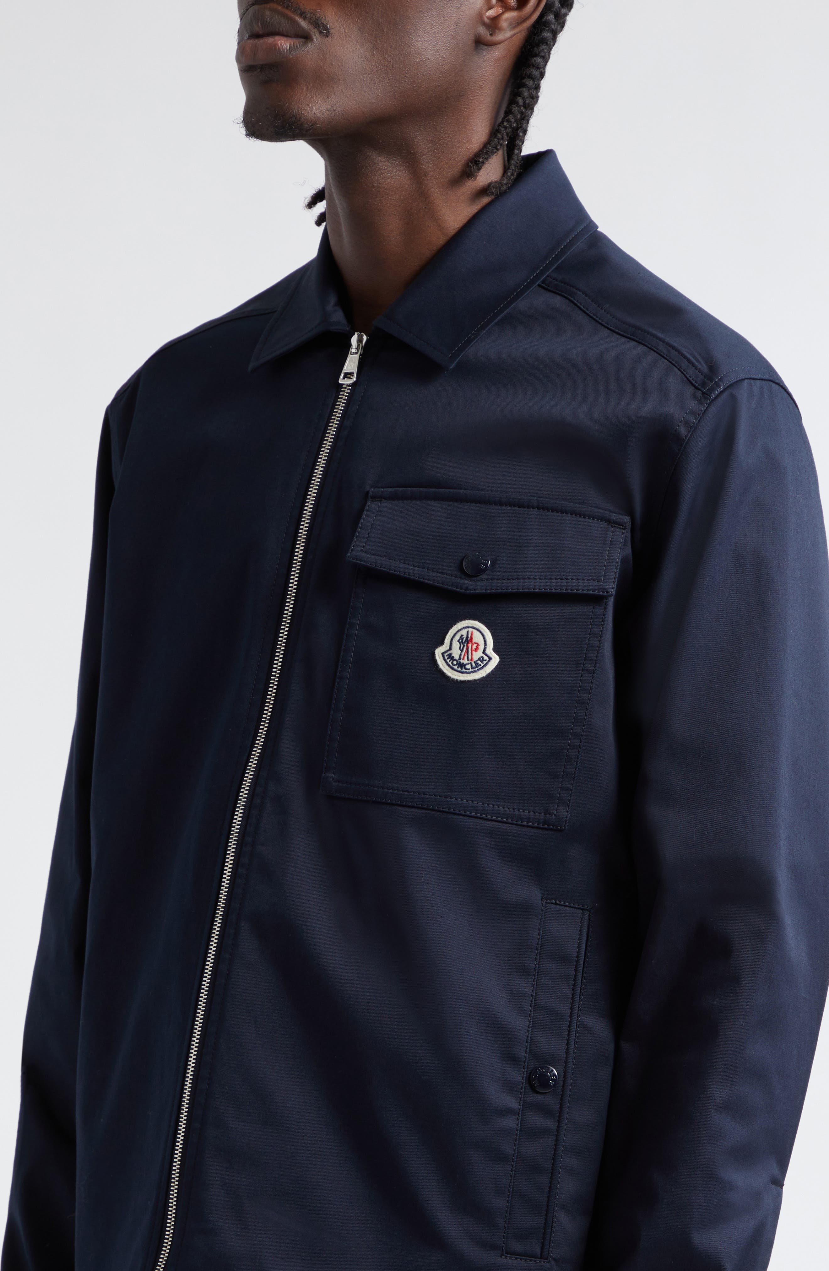 Stretch Cotton Zip Shirt Jacket - 4