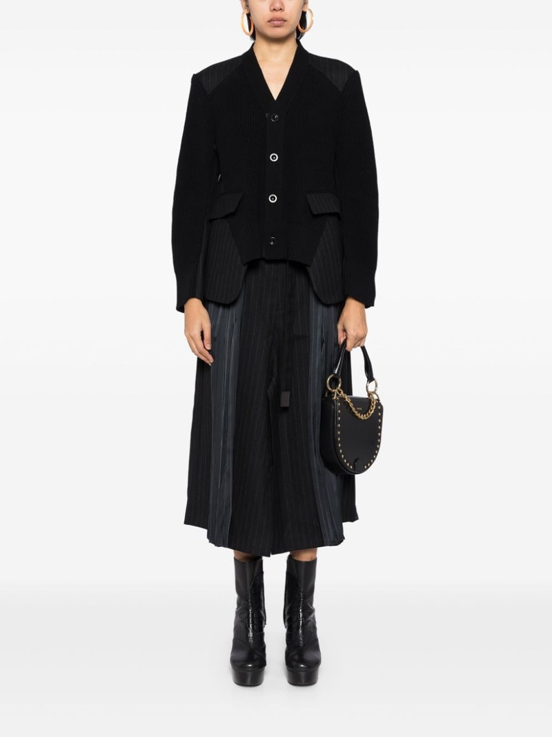 sacai striped pleated skirt outlook