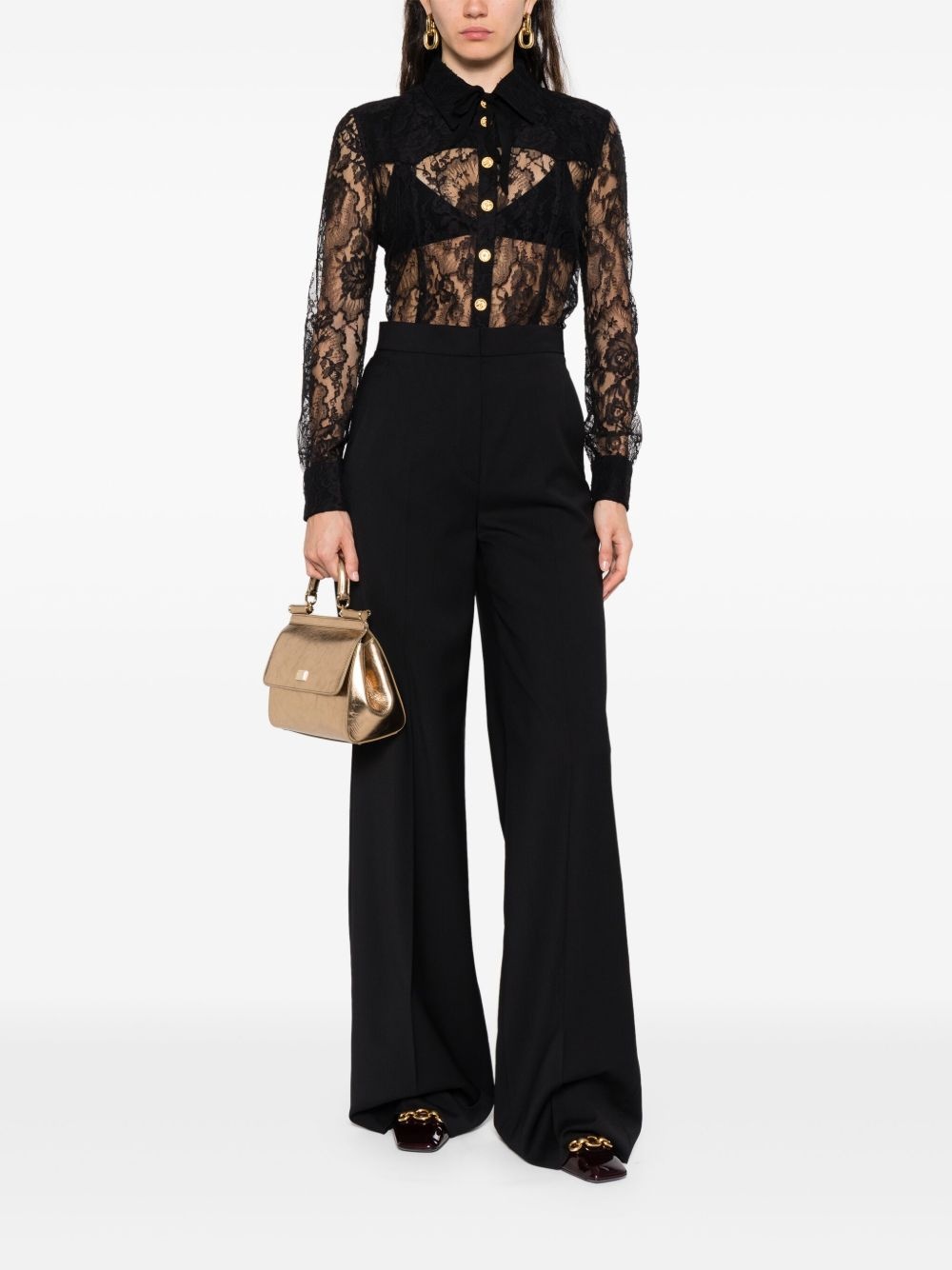 embroidered-lace shirt - 2