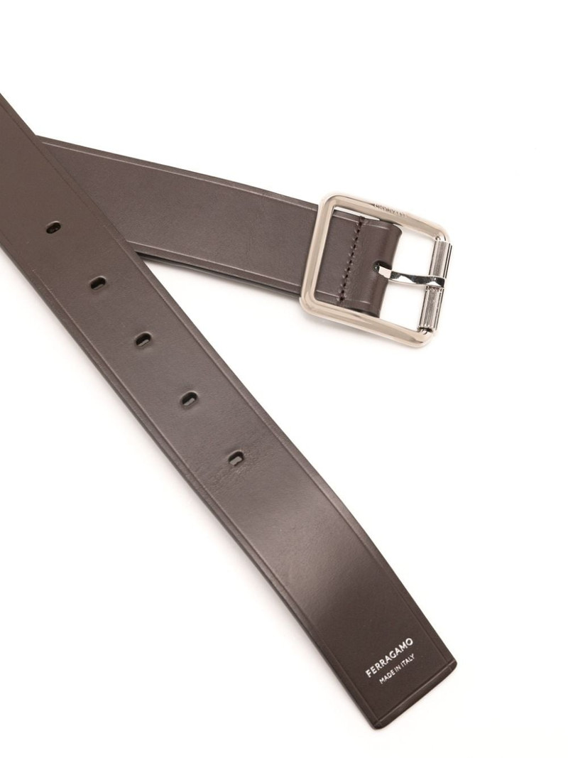 FERRAGAMO logo-stamp leather belt outlook