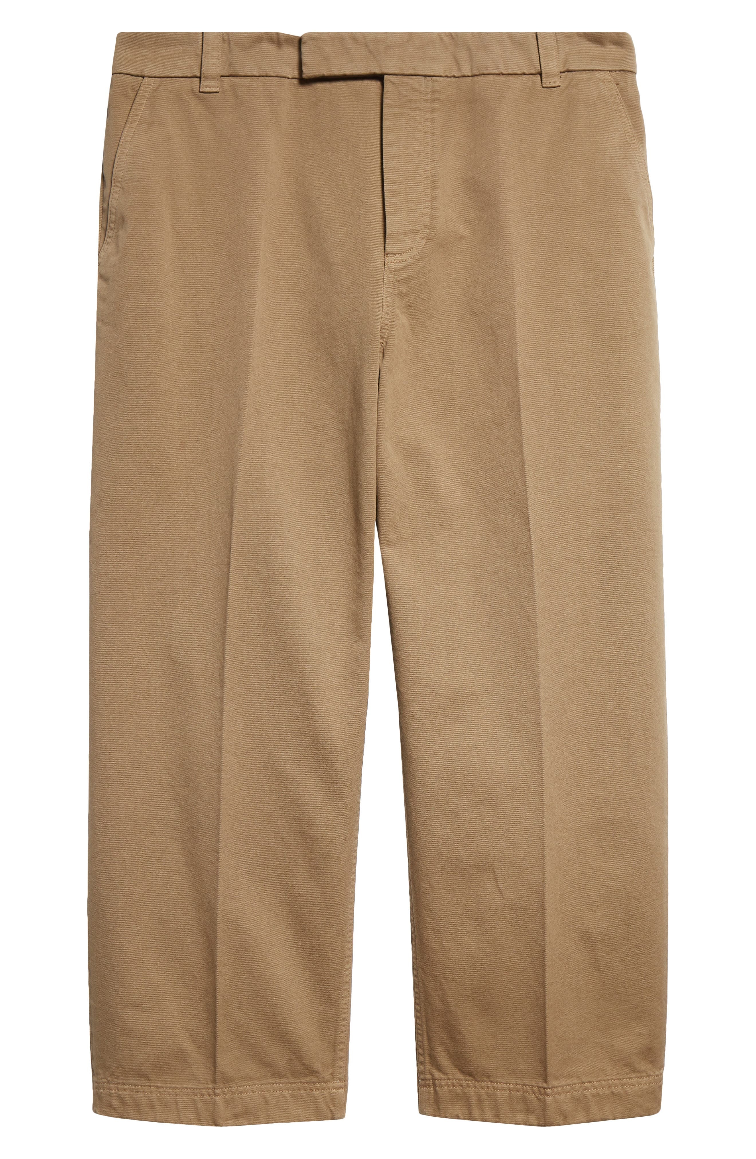 Thom Browne Cotton Twill Crop Chinos in Camel at Nordstrom - 6