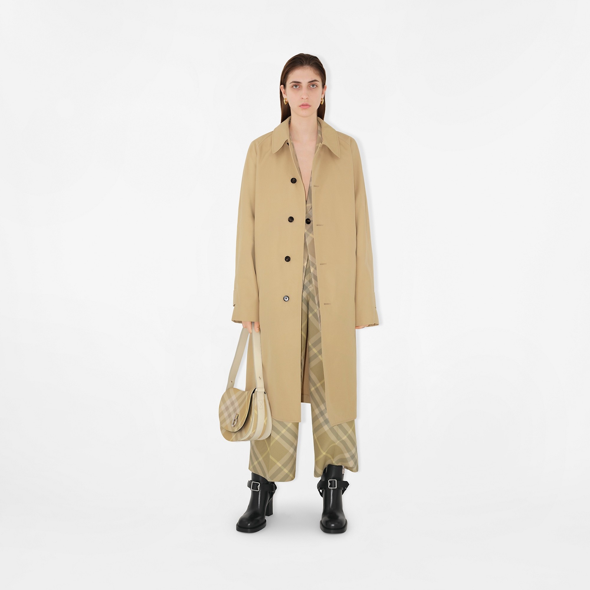 Long Cotton Blend Car Coat - 2