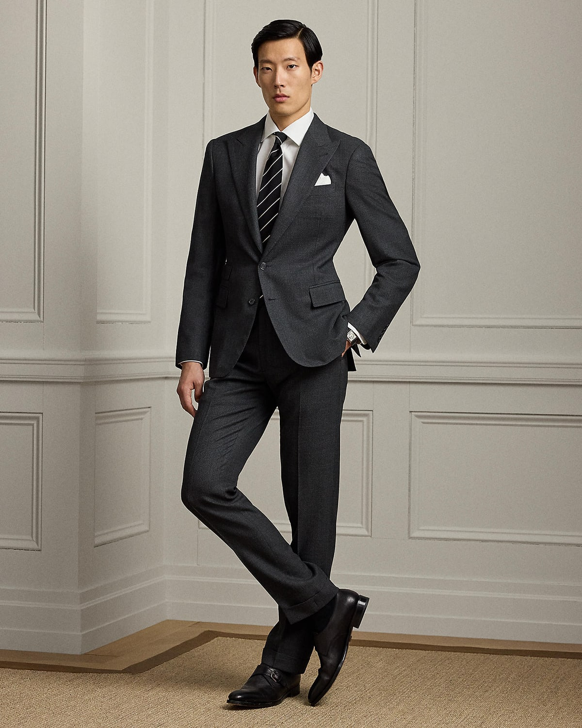 Men's Gregory Wool and Cashmere Birdseye Suit - 6