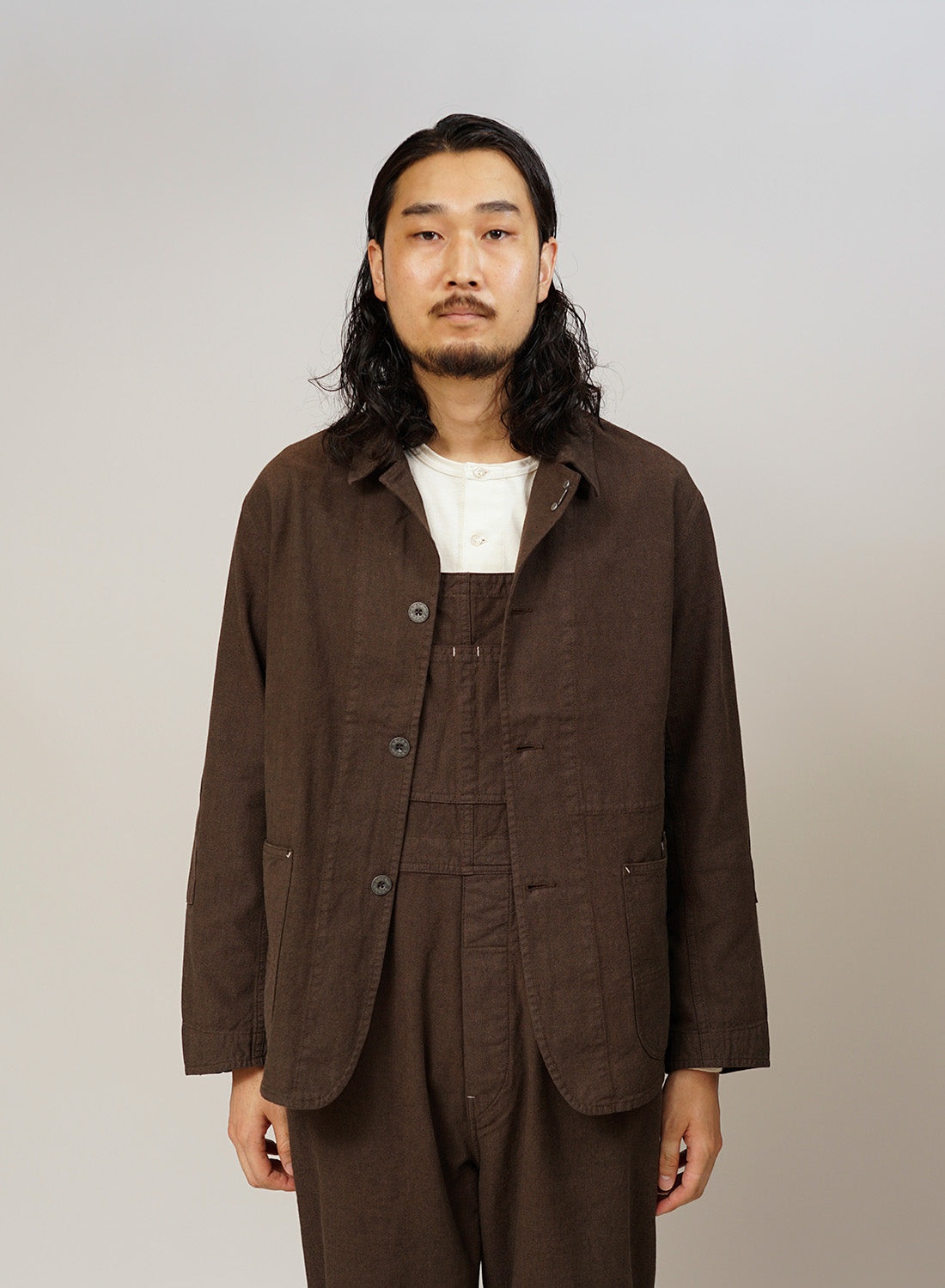New Navvie Blazer Broken Twill in Brown - 3