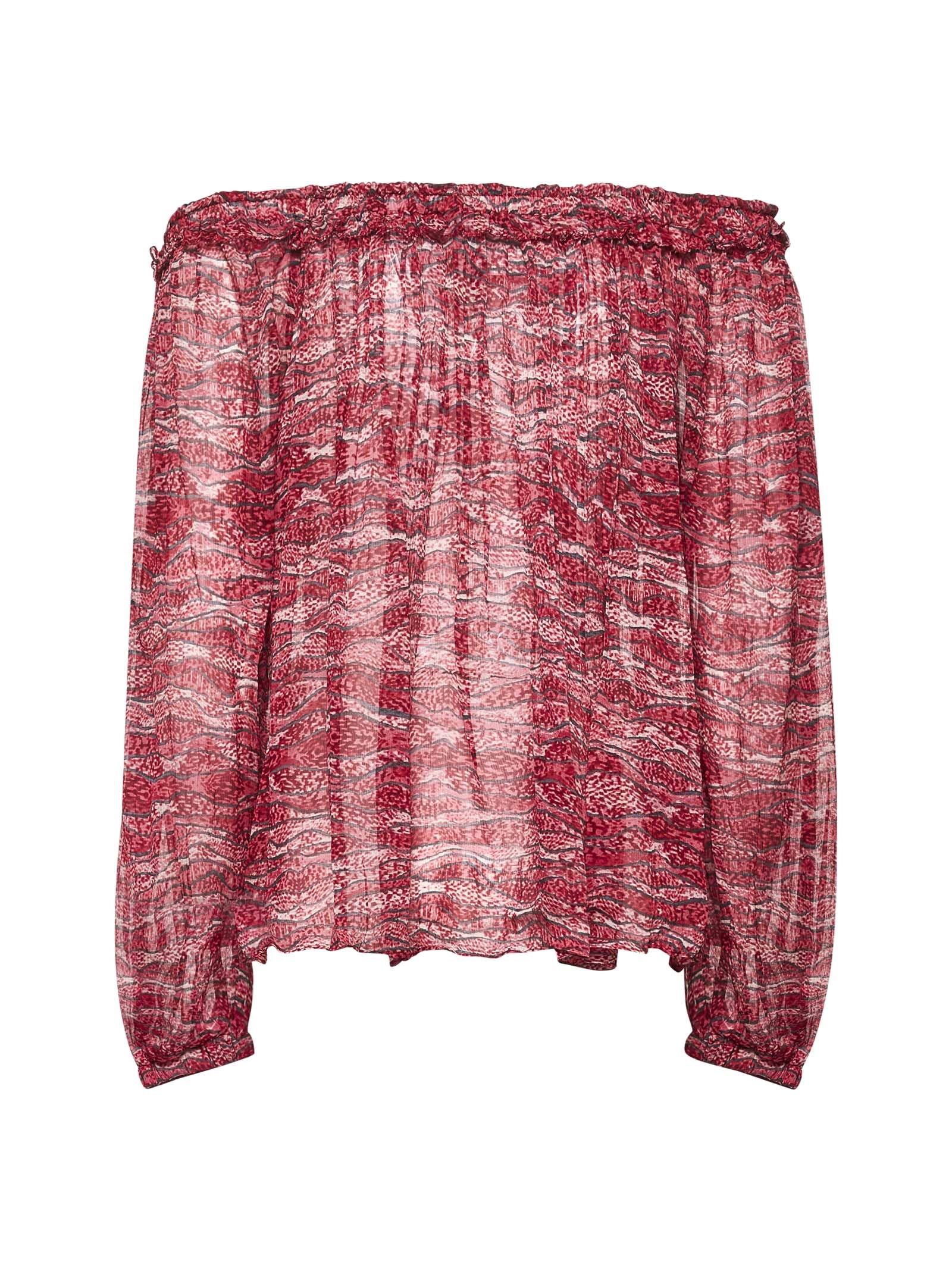 Red printed chiffon Vutti top - 2