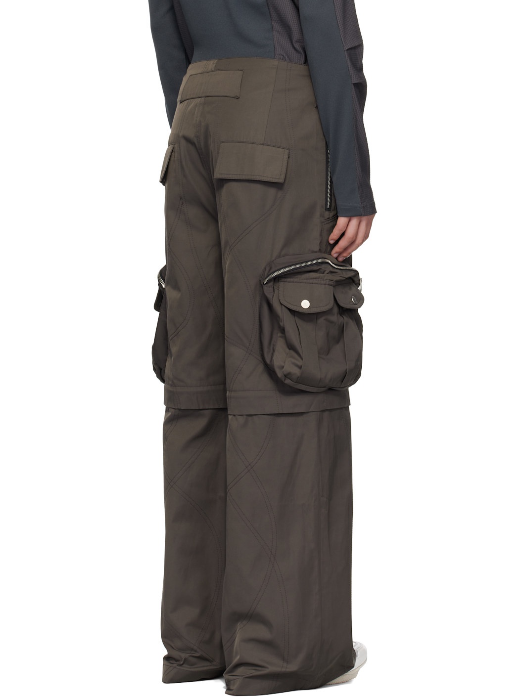 Gray Diffraction Convertible Cargo Pants - 3
