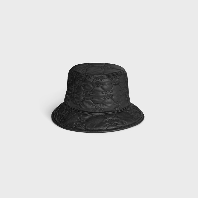 CELINE triomphe quilted bucket hat in soft lambskin outlook