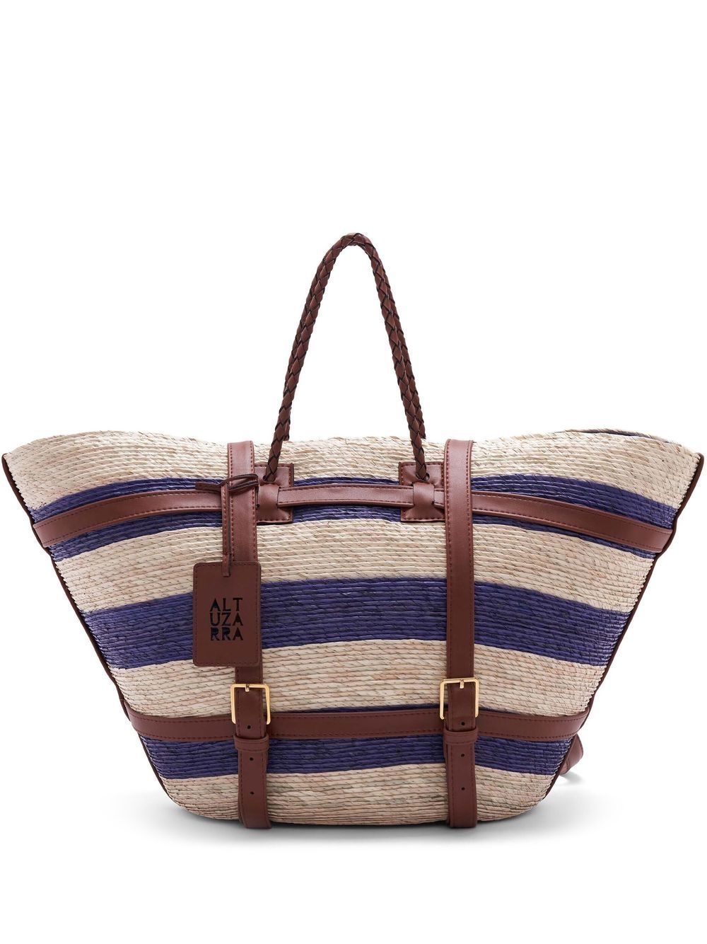 Watermill striped straw backpack - 1