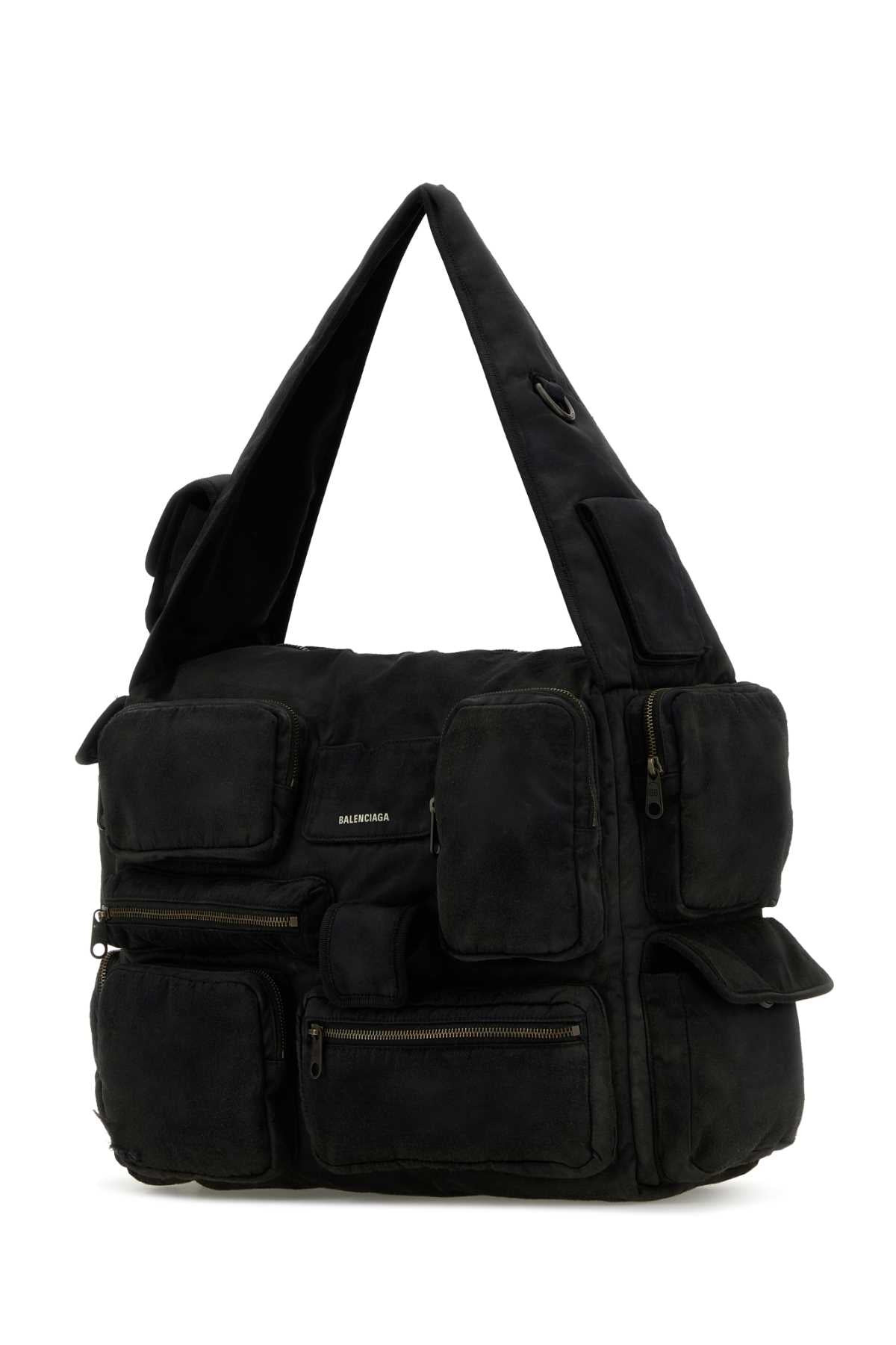 Balenciaga Men Black Canvas Large Superbusy Shoulder Bag - 2