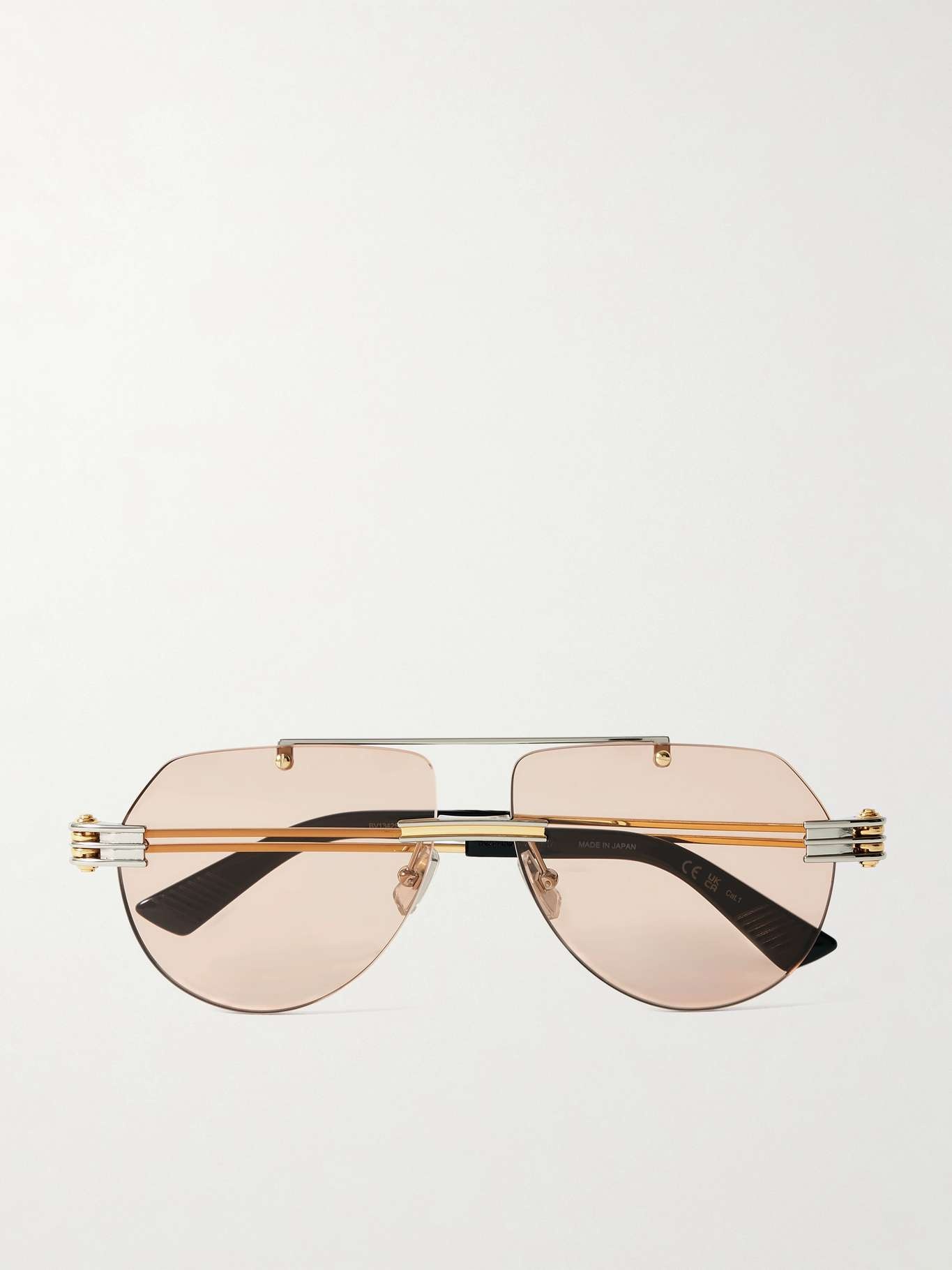 Aviator-style gold and silver-tone sunglasses Silver - 1