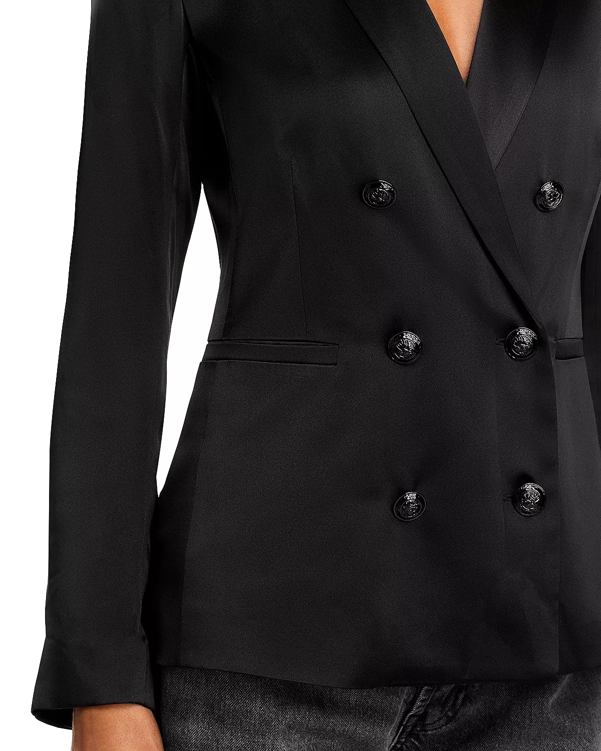 Colin Silk Double Breasted Blazer - 5