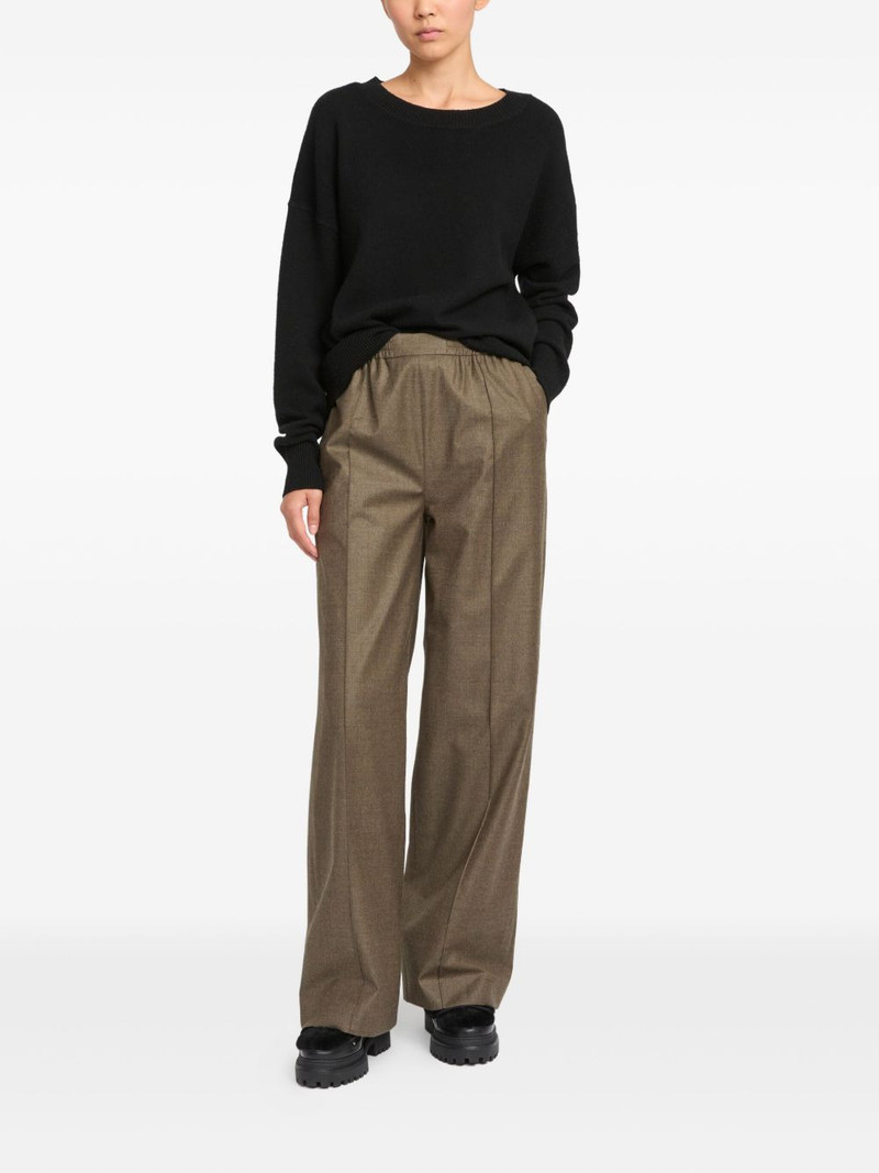 Yves Salomon elasticated waistband flannel trousers outlook