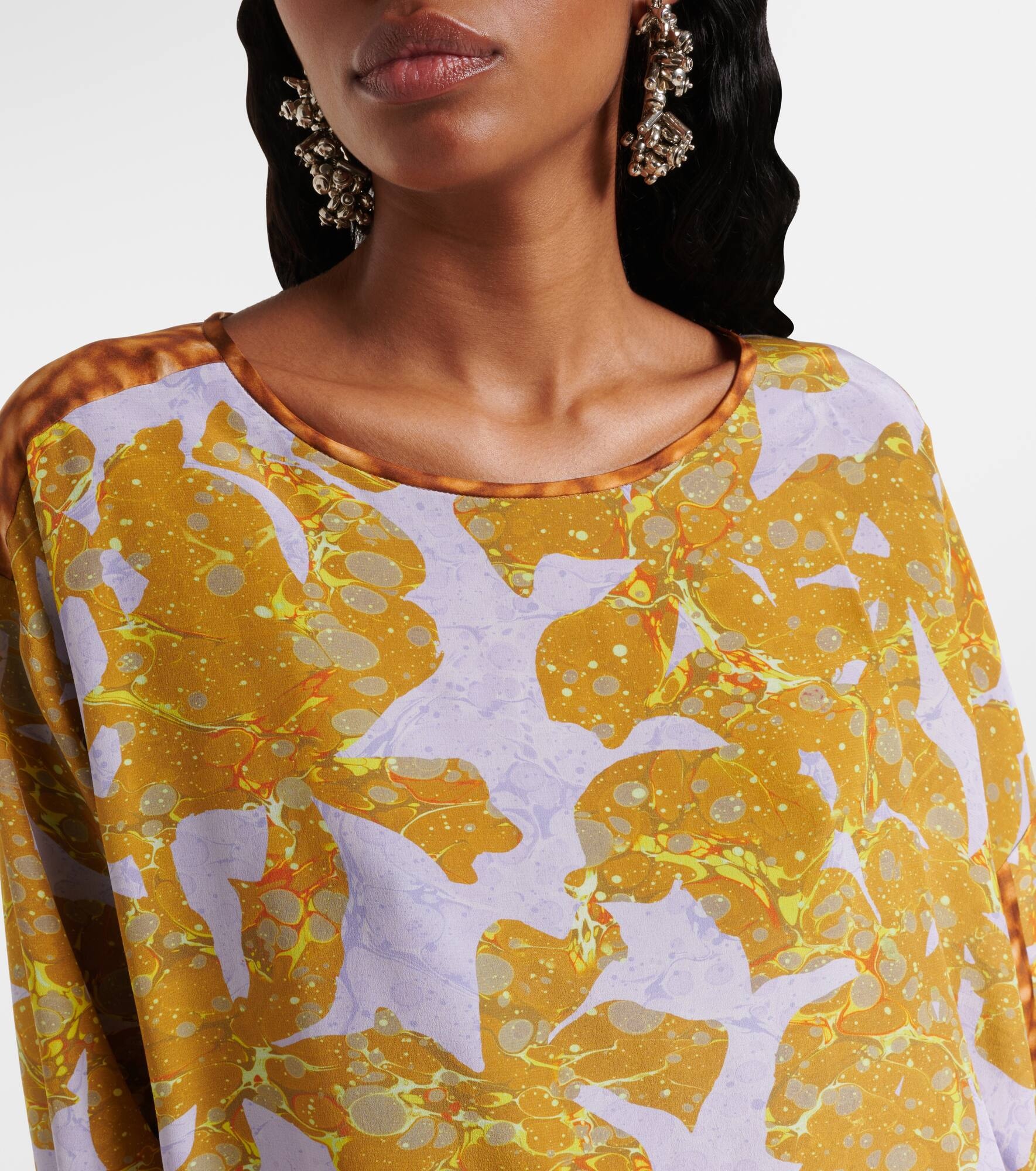 Printed silk top - 4