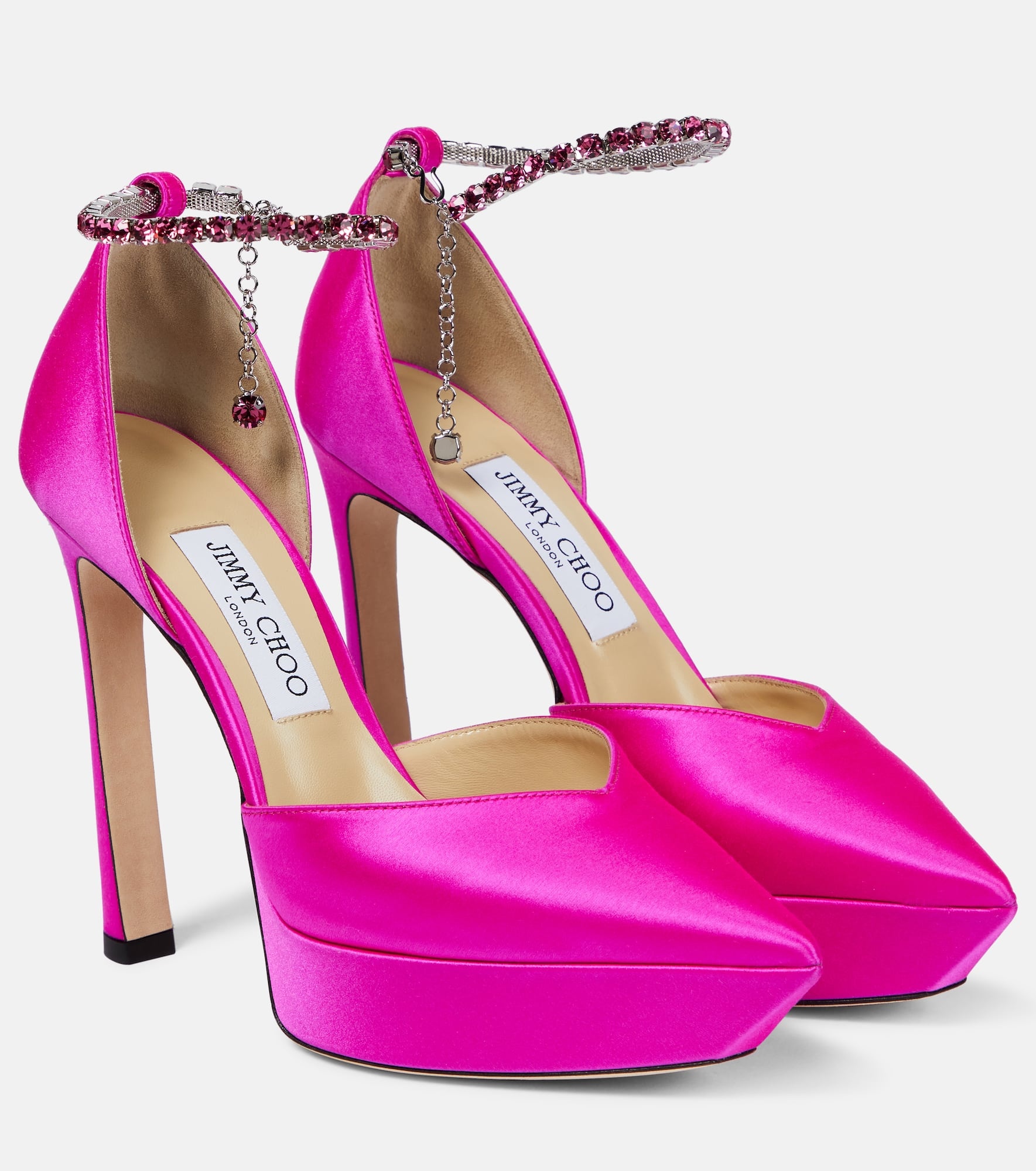 Saeda 125 embellished satin platform pumps - 1