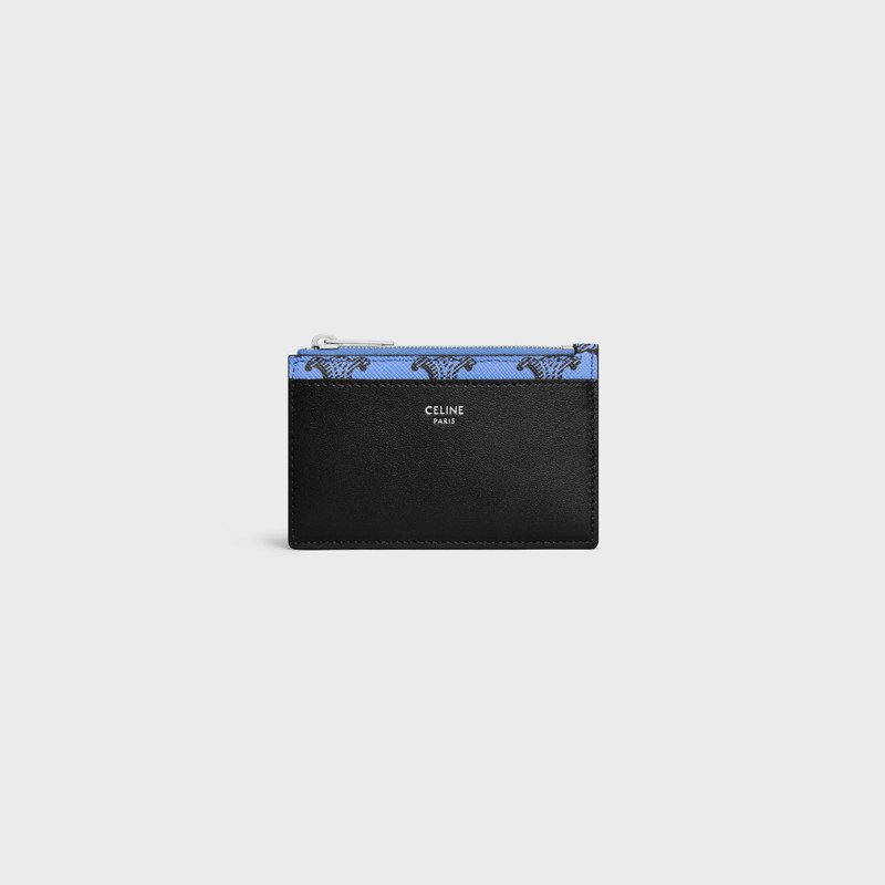Zipped Card Holder IN Triomphe Canvas and lambskin 1