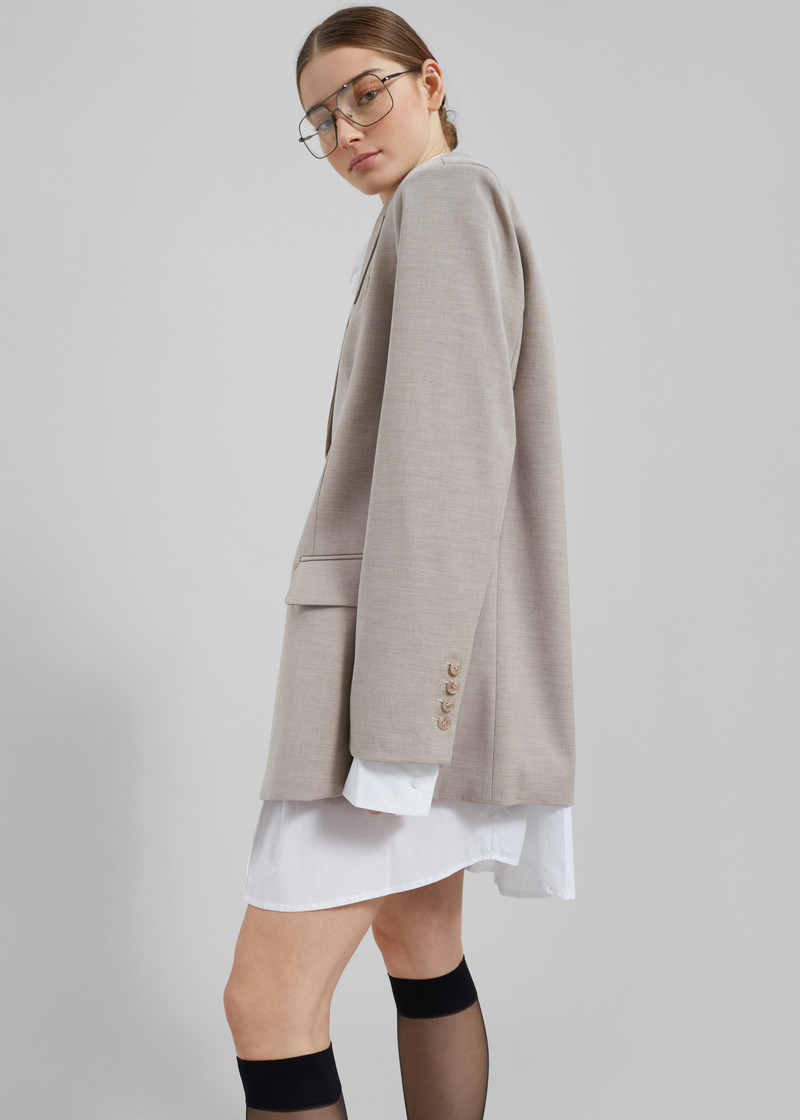 Gelso Oversized Blazer - Light Taupe Melange 13