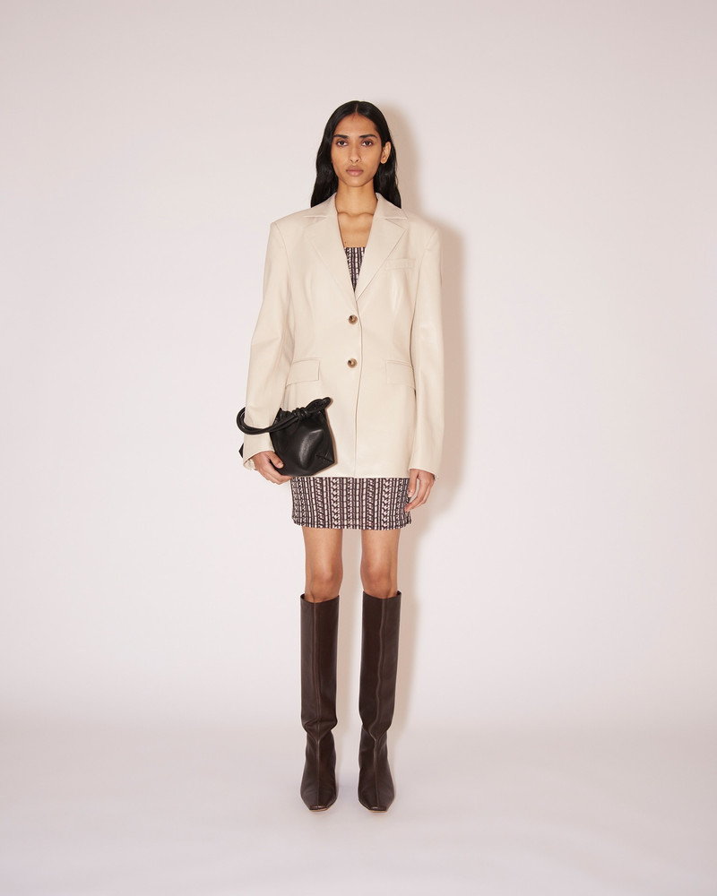 Nanushka HATHI - OKOBOR™ alt-leather blazer - Creme outlook