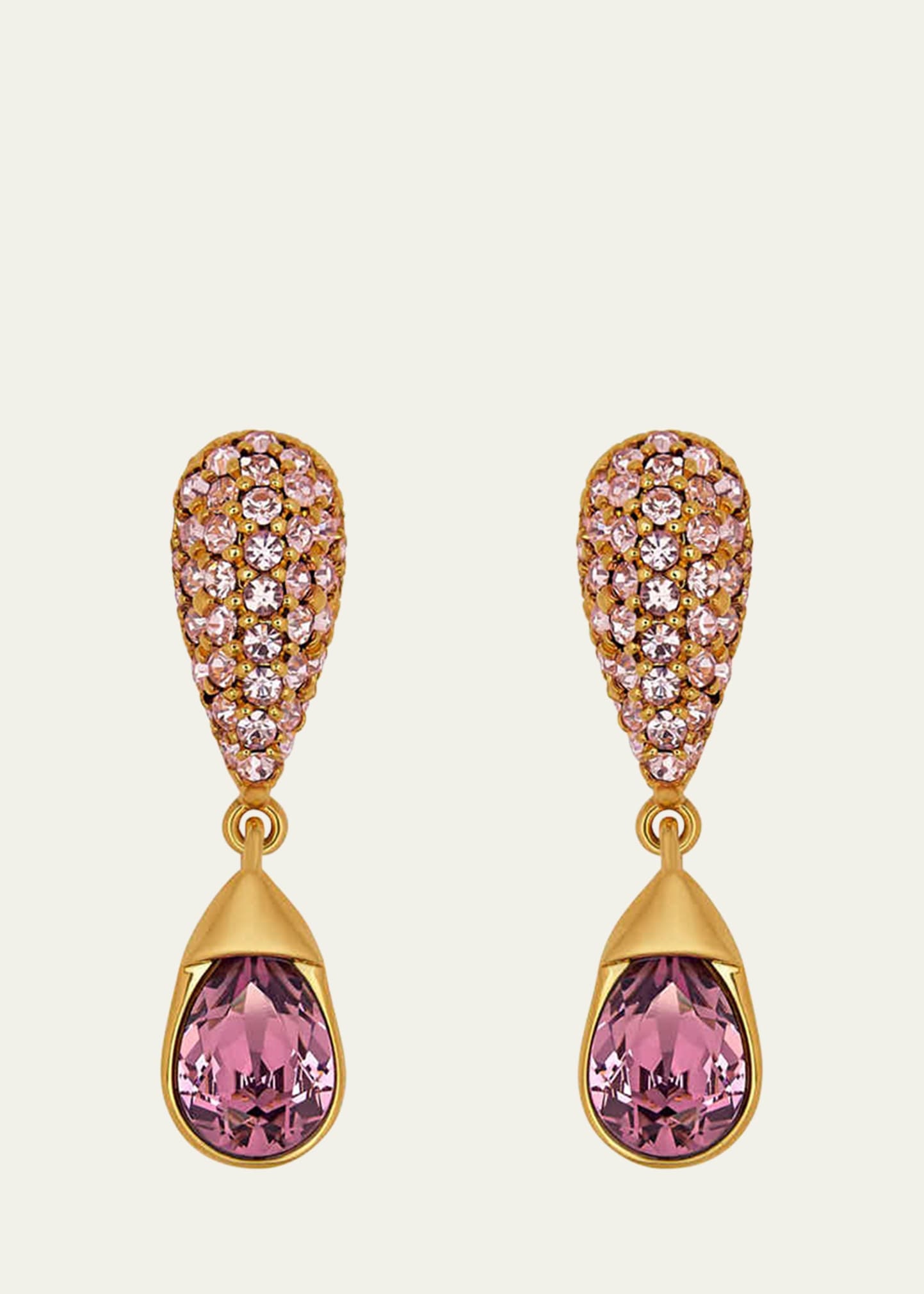 Pave Drop Earrings - 1