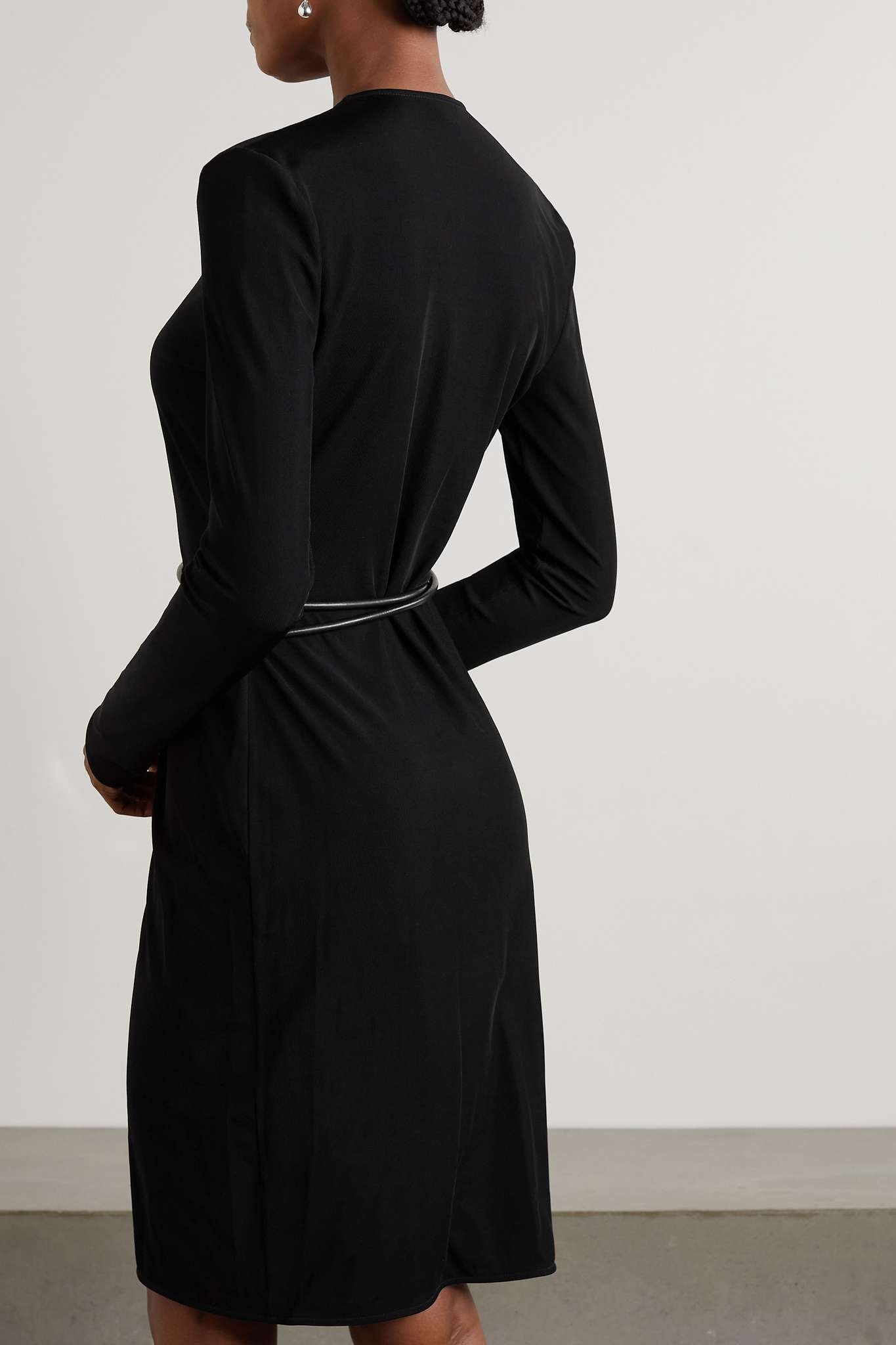 Belted jersey wrap dress - 3