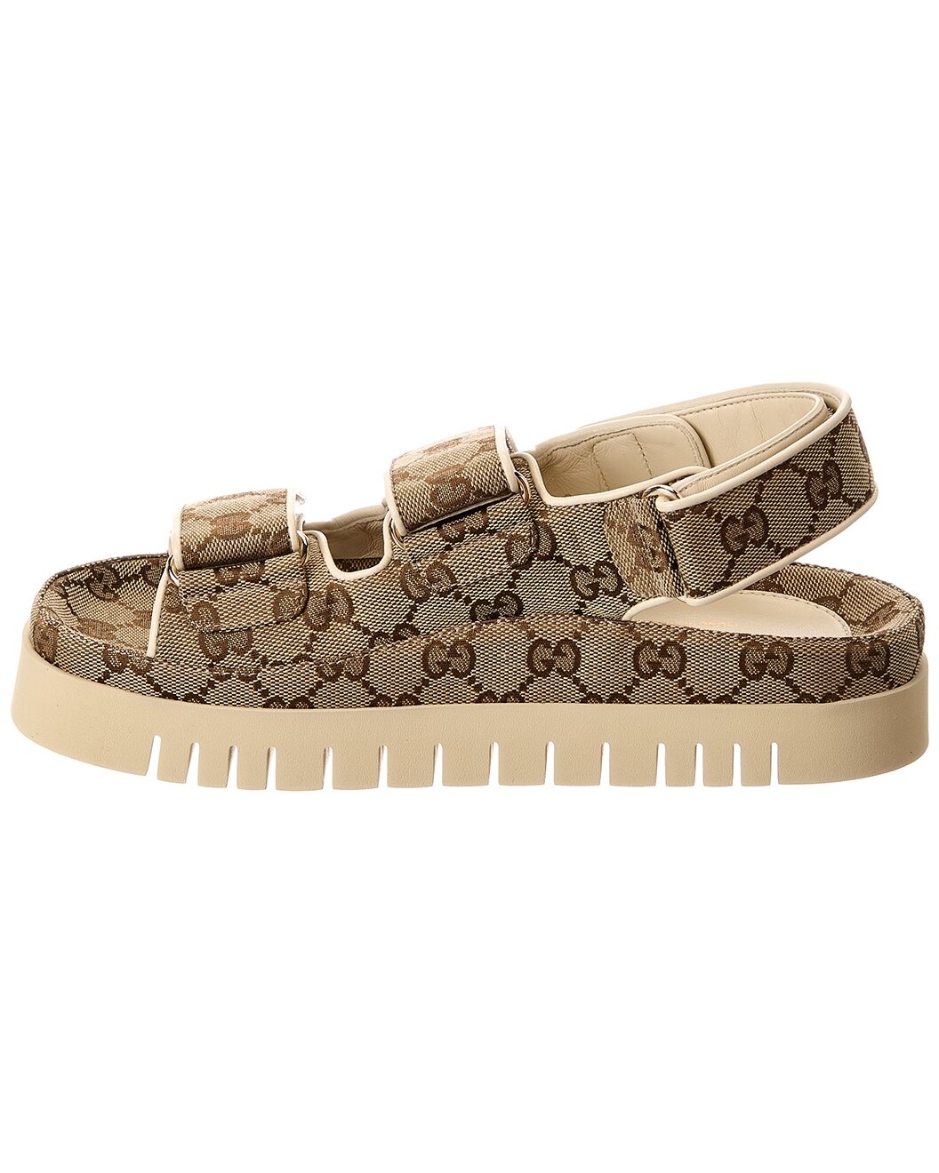 Gucci Double G GG Canvas & Leather Sandal - 2