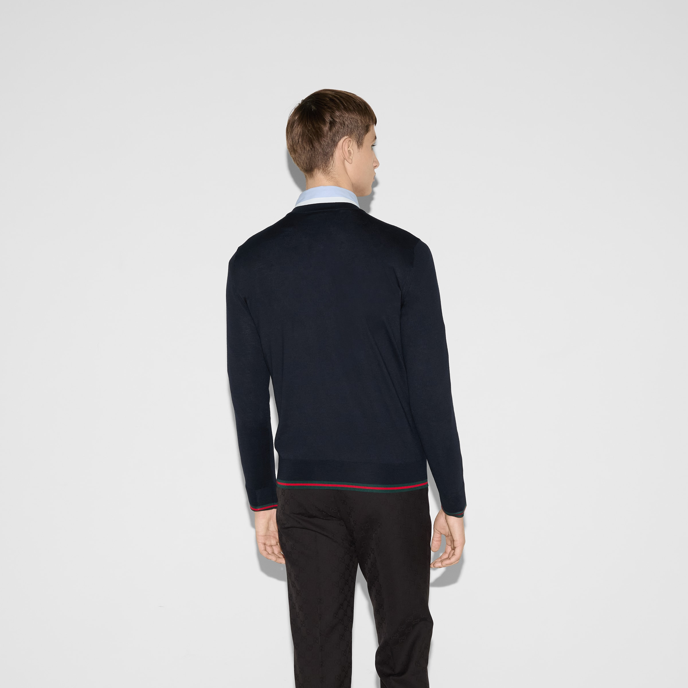 Wool knit sweater with Web - 4