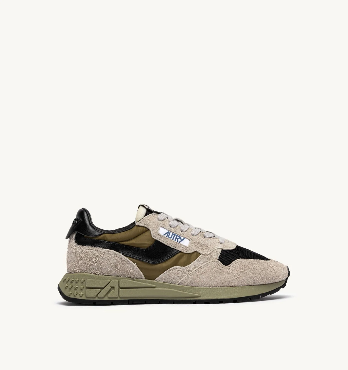REELWIND LOW SNEAKERS IN BLACK, BEACH BLACK AND DRIED HERB SUEDE AND NYLON - 1