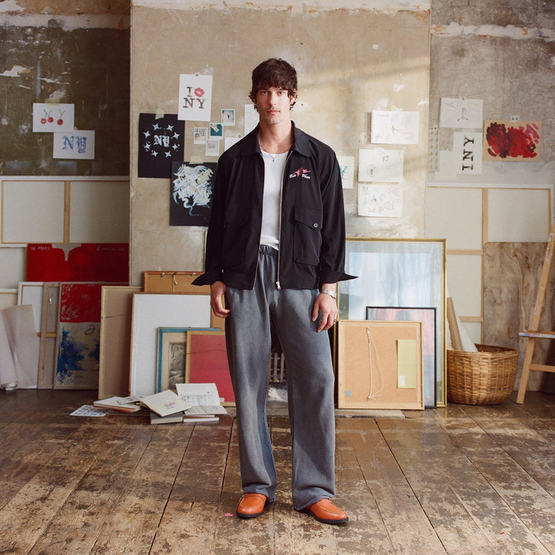 DUKE + DEXTER NY Paint Splatter Washed Grey Sweat Pant outlook