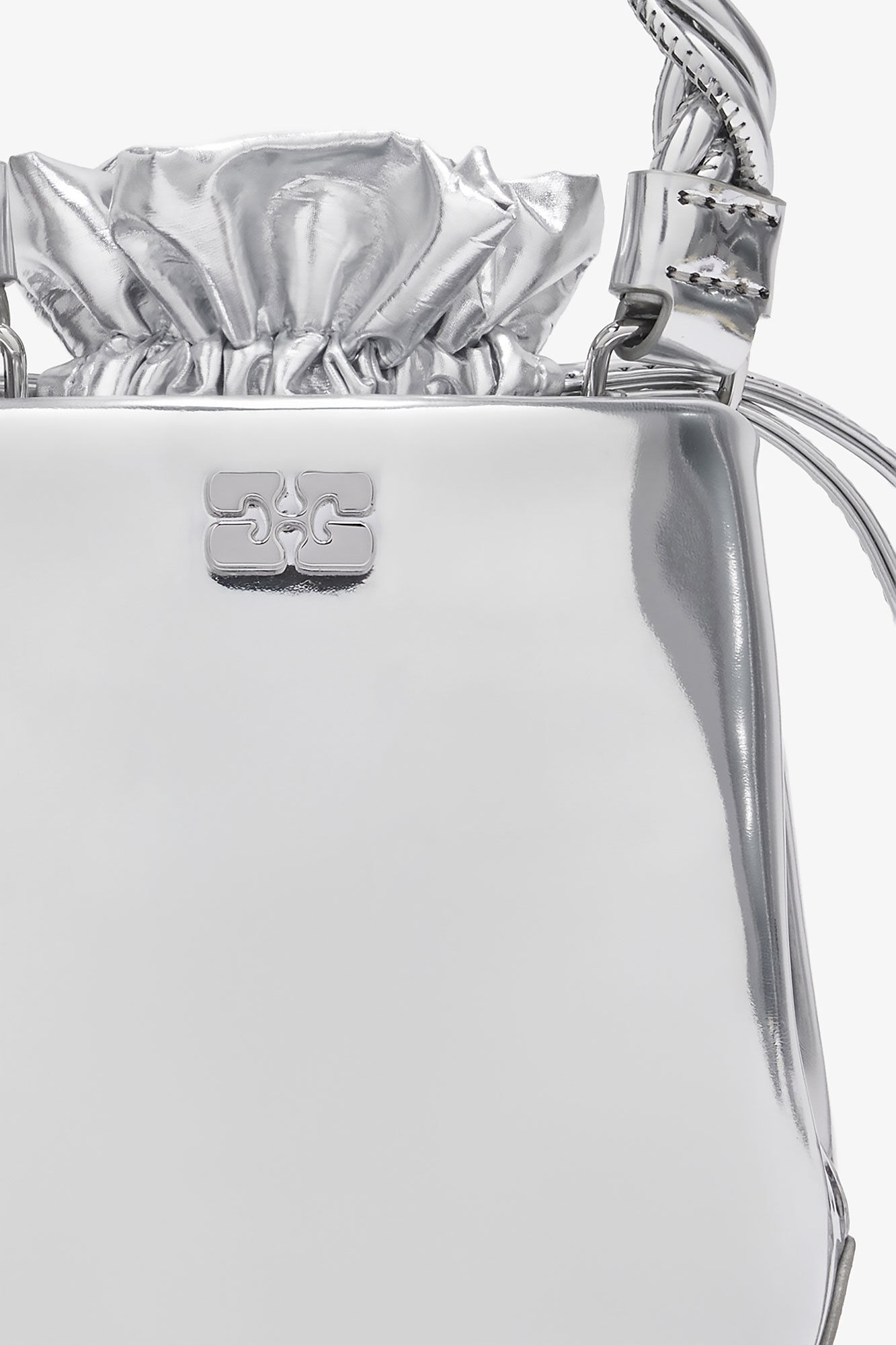 SILVER MINI GANNI BOU BUCKET BAG - 3