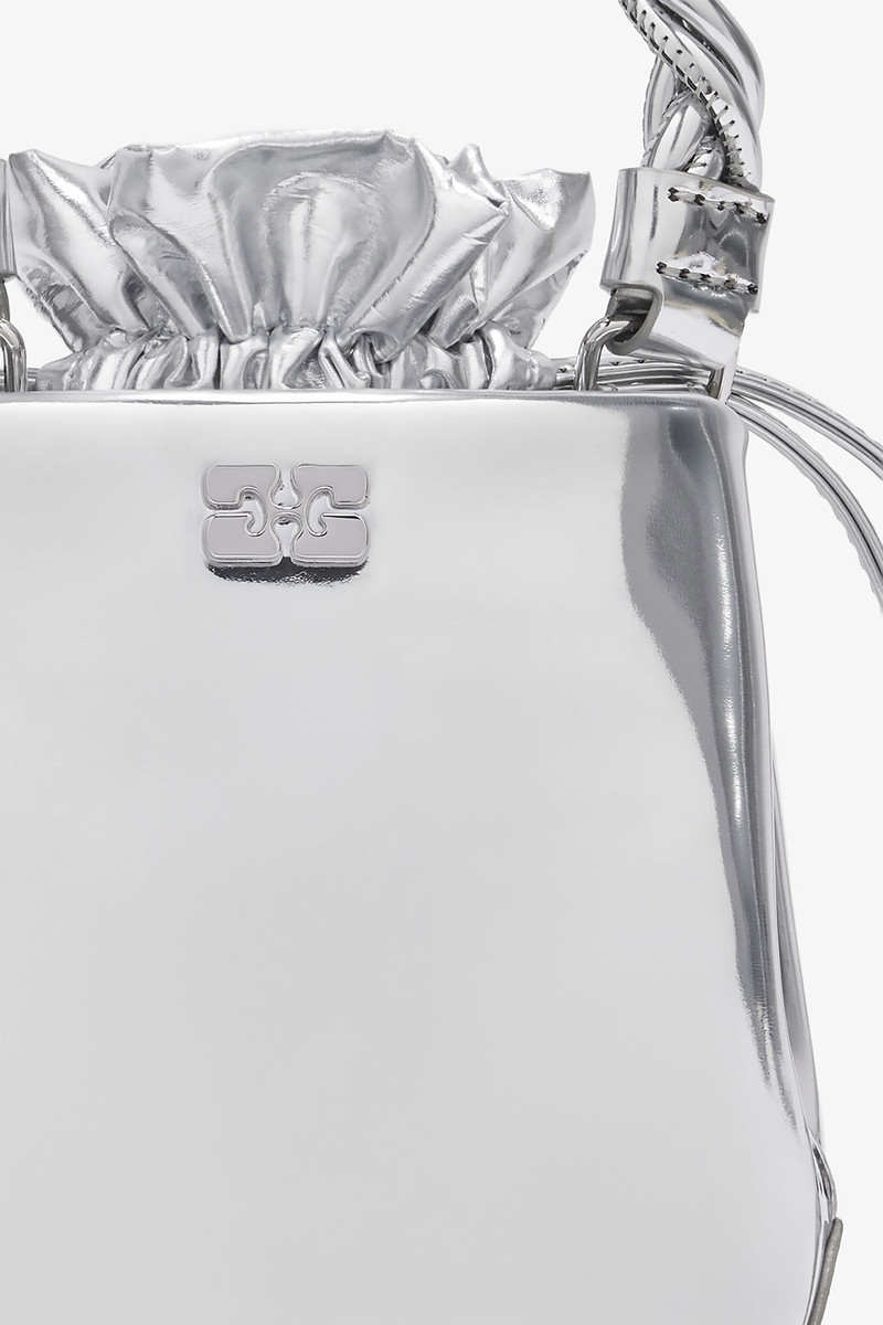 SILVER MINI GANNI BOU BUCKET BAG 3