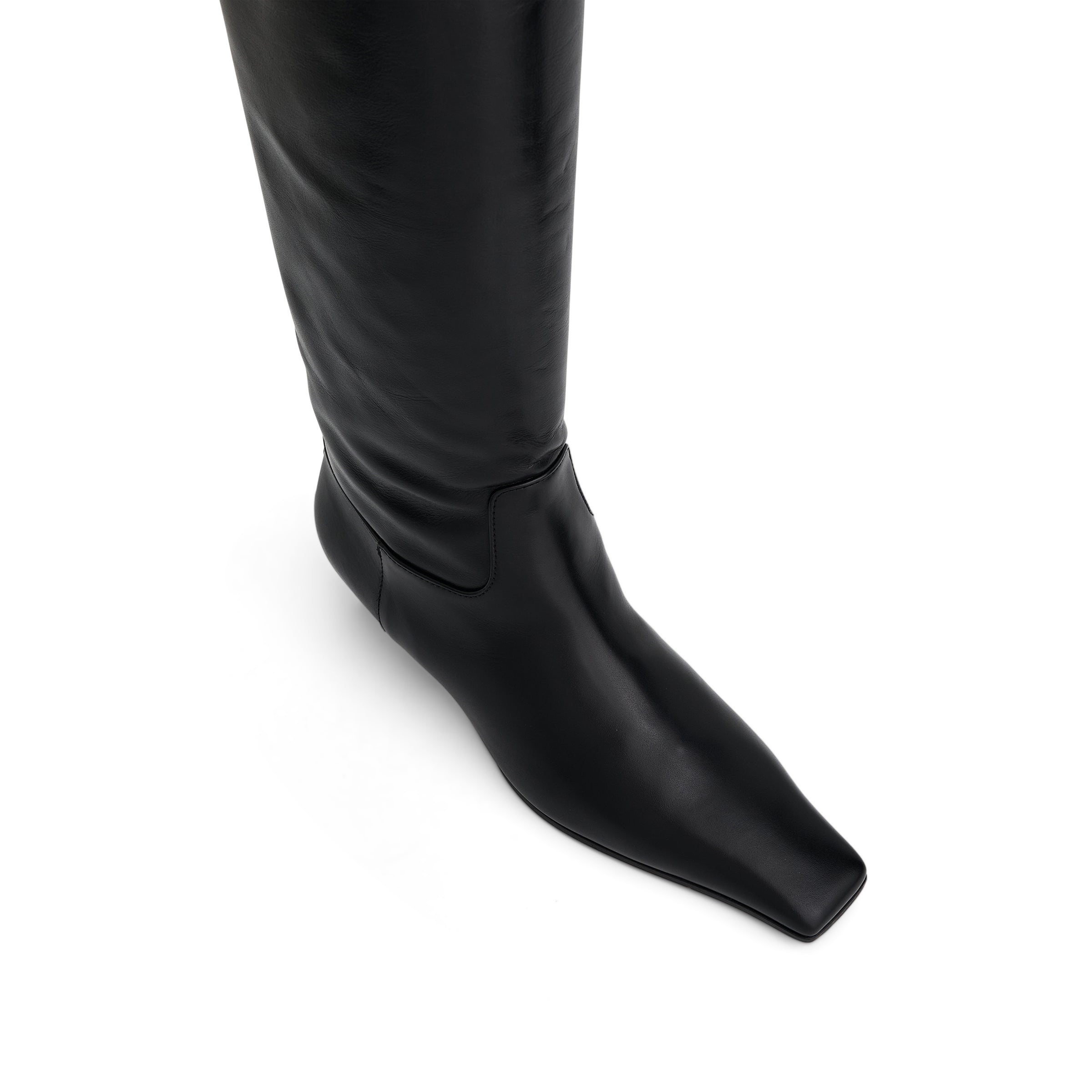 Marfa Classic Flat Knee High Boots in Black - 4